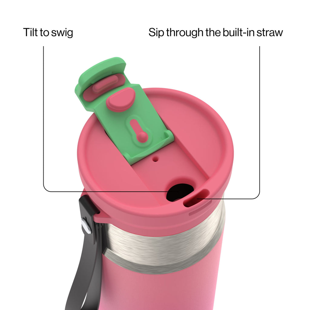Contigo DualSip 16 oz Compact Leakproof Insulated Water Bottle with 2-Way Lid 3W53