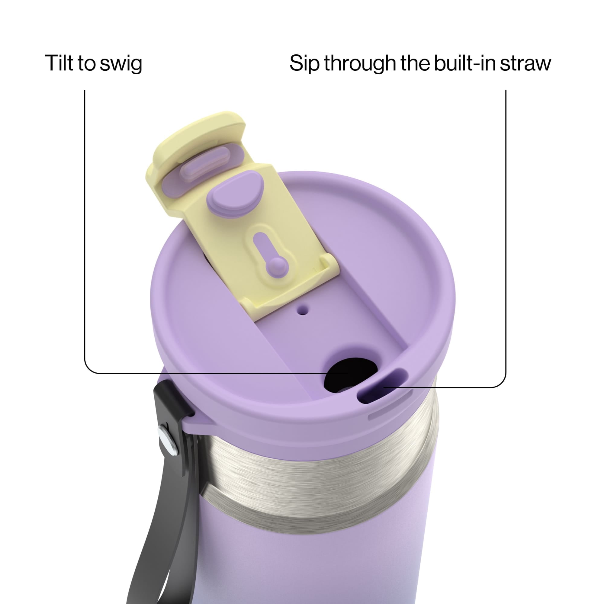 Contigo DualSip 16 oz Compact Leakproof Insulated Water Bottle with 2-Way Lid 3W53