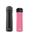 Contigo Jackson Chill  Bundle 2 Water Bottles Black 24oz and Pink  20oz with Autopop Lid QT0T