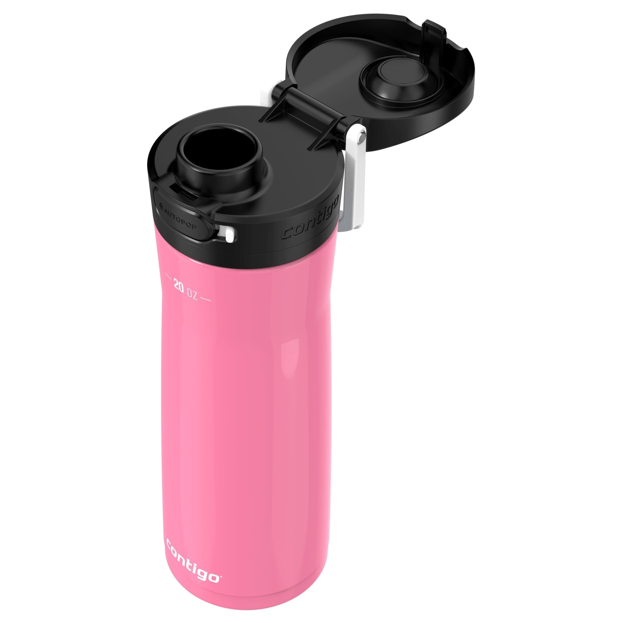 Contigo Jackson Chill  Bundle 2 Water Bottles Black 24oz and Pink  20oz with Autopop Lid QT0T