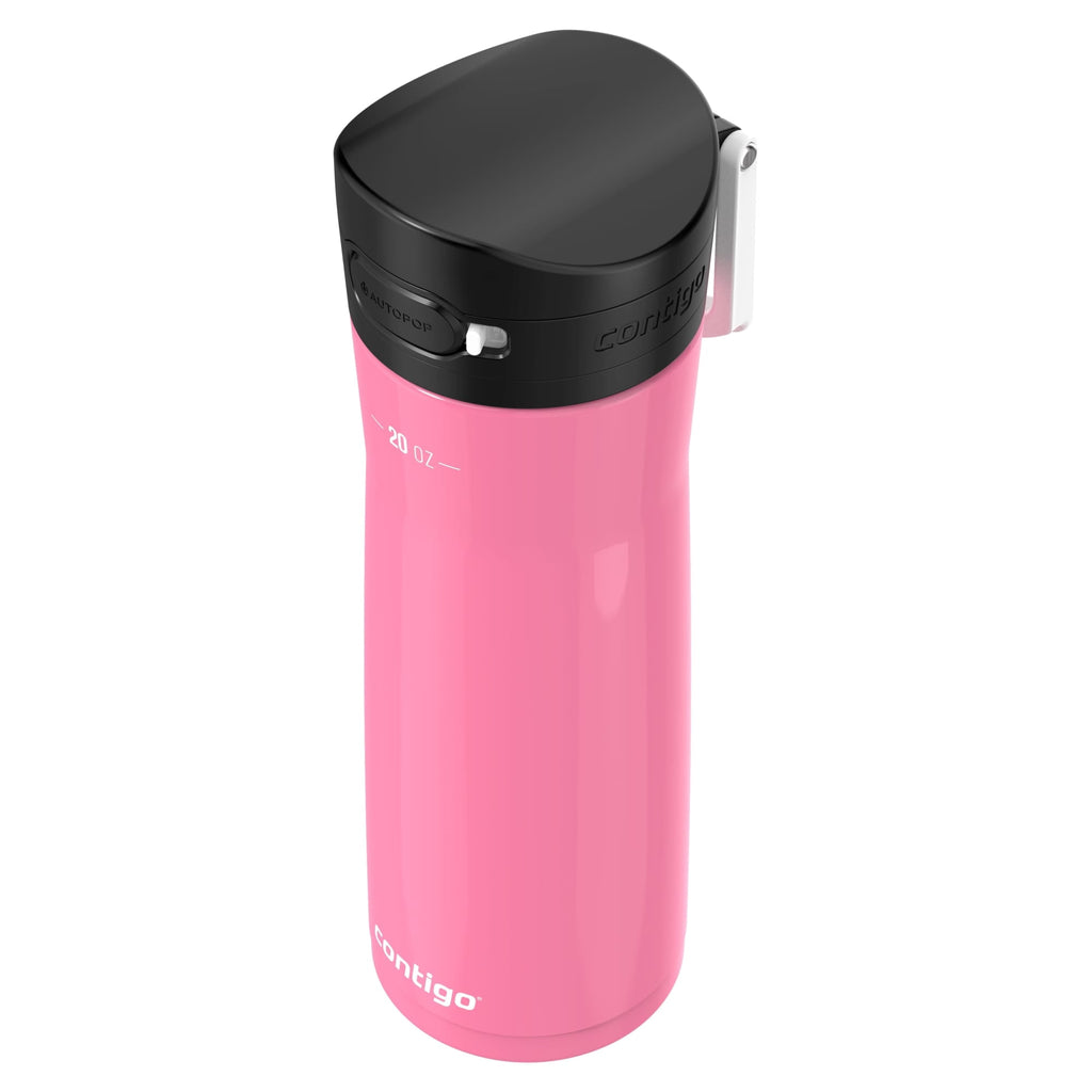 Contigo Jackson Chill  Bundle 2 Water Bottles Black 24oz and Pink  20oz with Autopop Lid QT0T