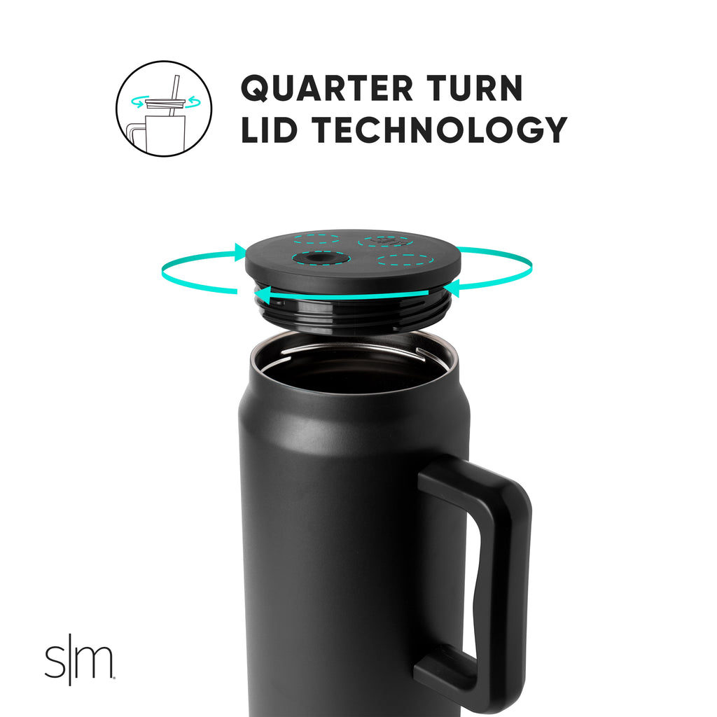 Simple Modern 50 fl oz Insulated Stainless Steel Trek Tumbler with Straw Lid | Midnight Black VF67