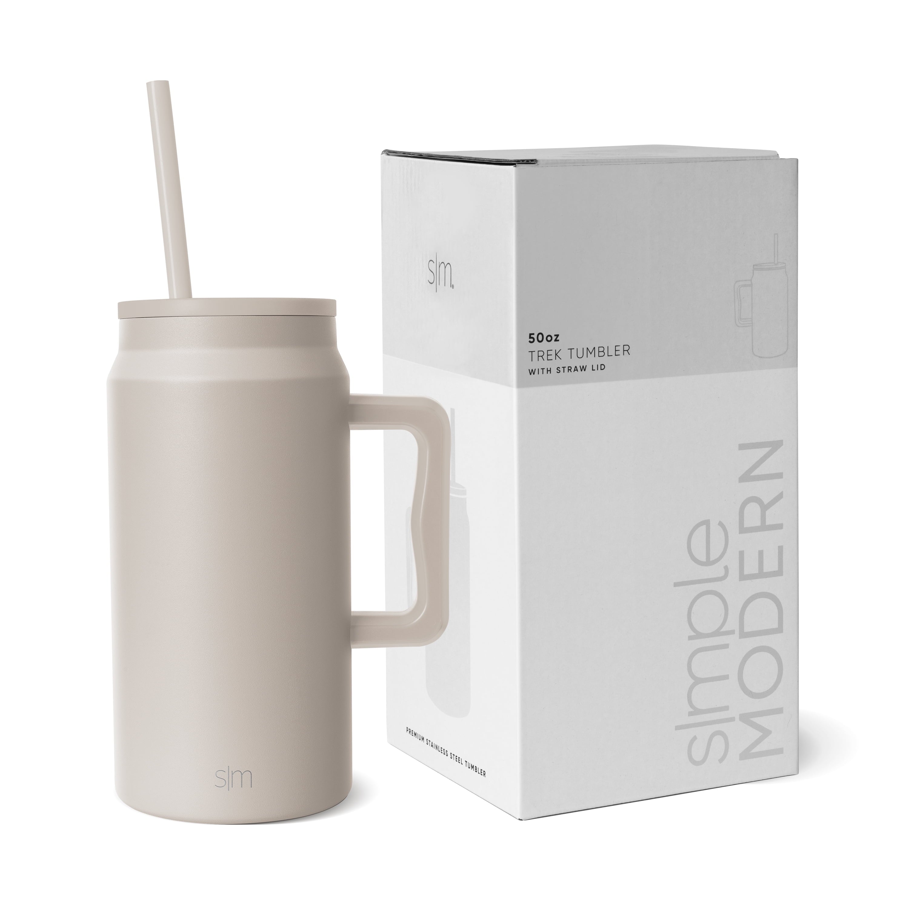Simple Modern 50 fl oz Insulated Stainless Steel Trek Tumbler with Straw Lid | Midnight Black VF67