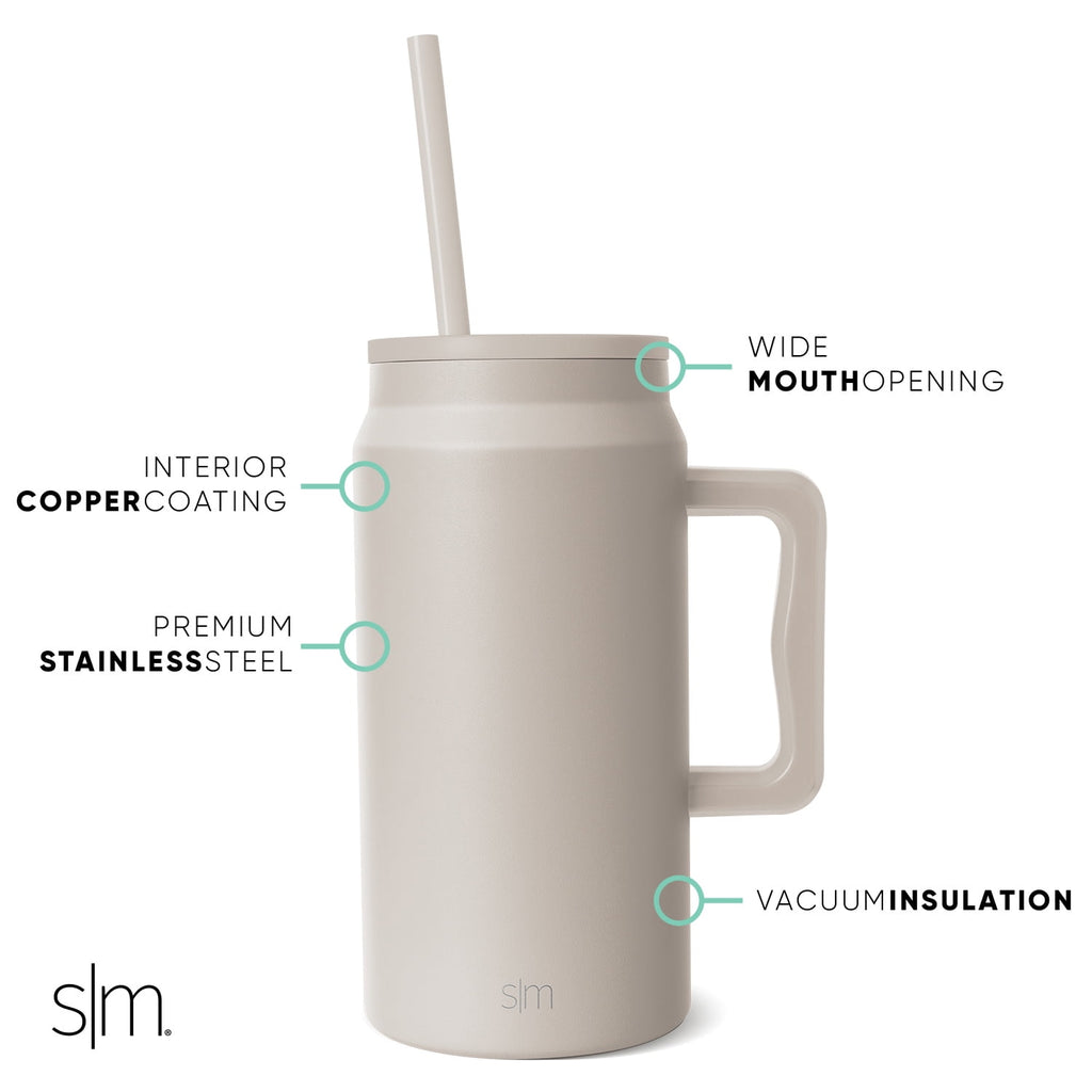 Simple Modern 50 fl oz Insulated Stainless Steel Trek Tumbler with Straw Lid | Midnight Black VF67