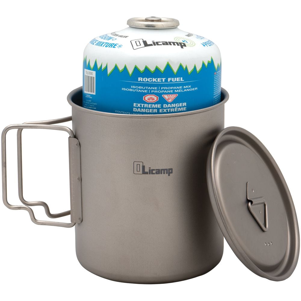 Olicamp Titanium Space Saver Mug with Lid, Nests Nalgene Bottle Inside, Lightweight and Compact, Perfect for Camping and Backpacking, 750mL 6U7K