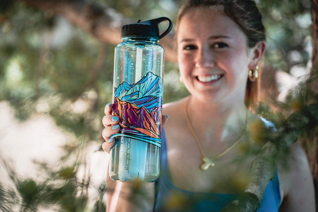 Epic Water Filters Nalgene OG Sustain Tritan USA Made Water Bottle and 75 Gallon Filter - Removes 99.99% of Water Impurities, 32oz, Leggitt Art HDGY
