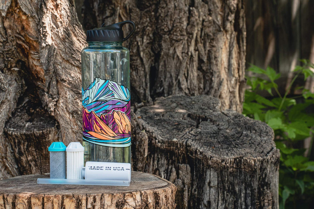 Epic Water Filters Nalgene OG Sustain Tritan USA Made Water Bottle and 75 Gallon Filter - Removes 99.99% of Water Impurities, 32oz, Leggitt Art HDGY