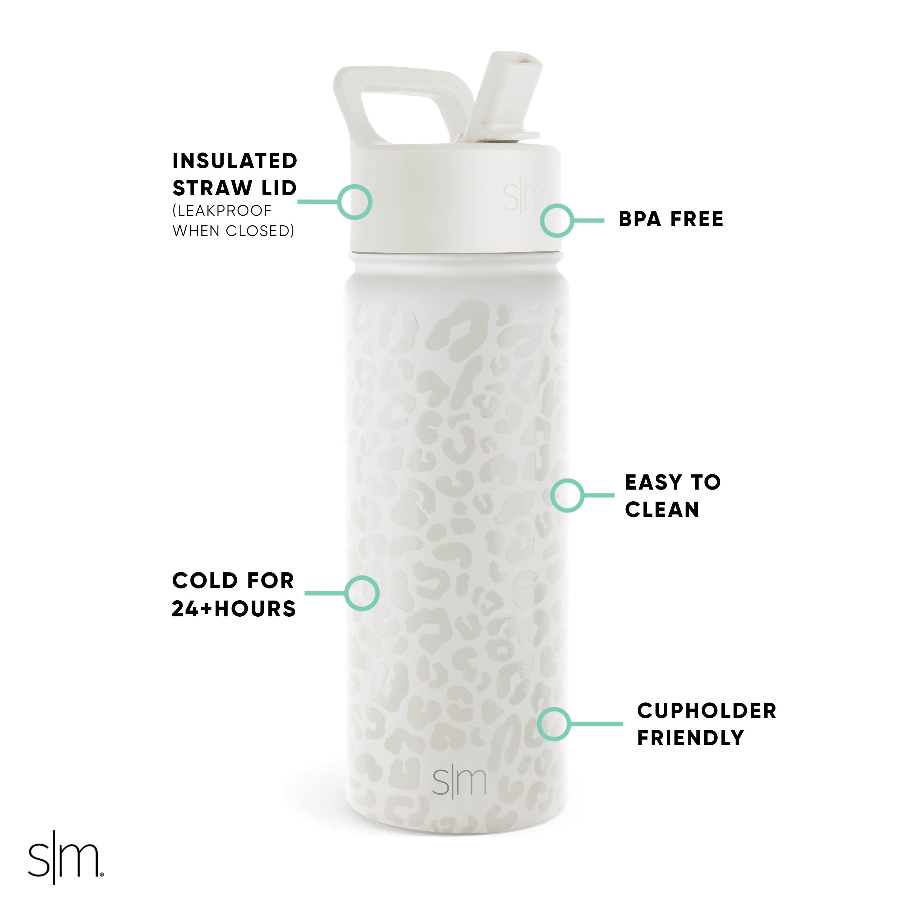 Simple Modern Summit Water Bottle Straw Lid Vacuum Insulated Stainless Steel Bottle | 18 fl oz DDJX
