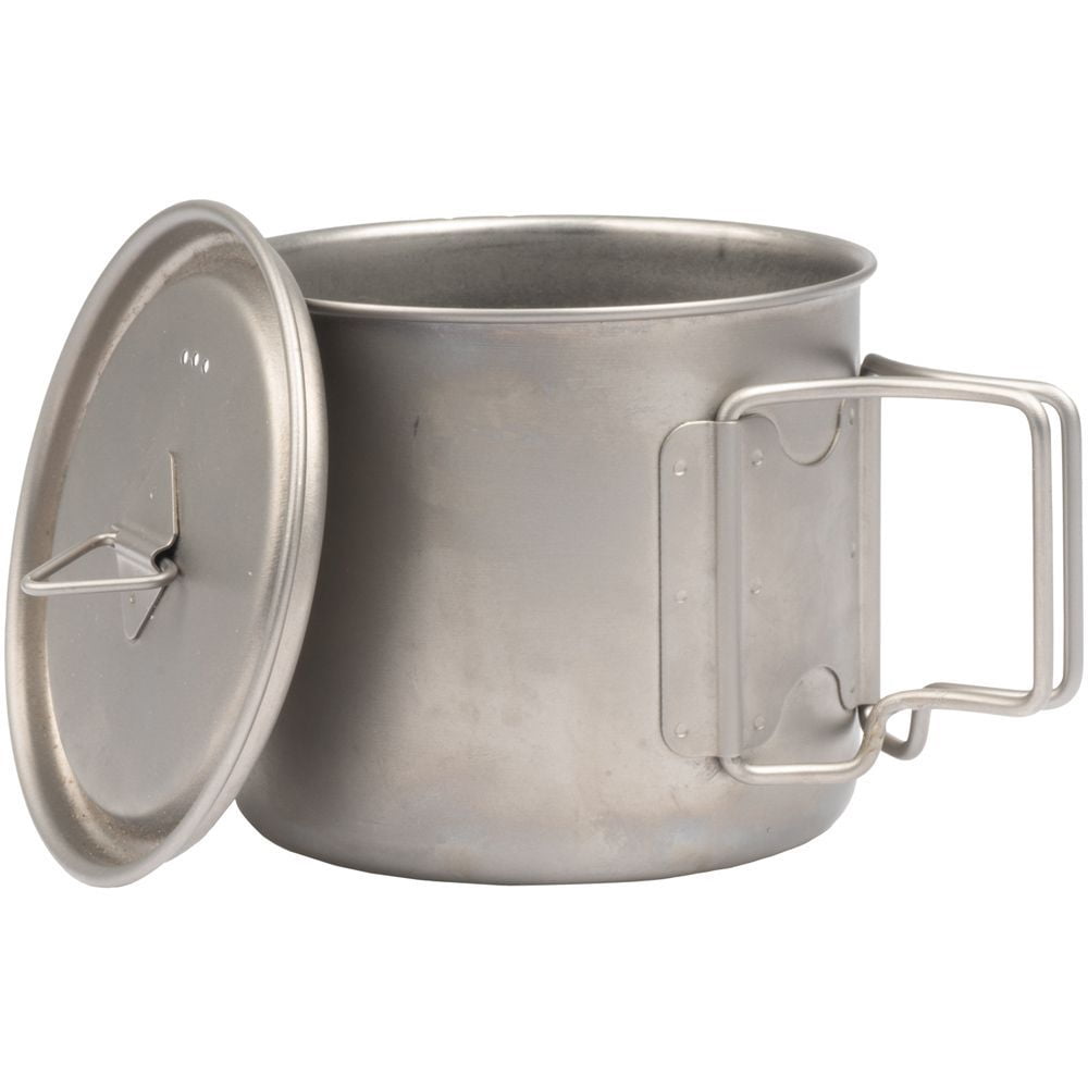 Olicamp Titanium Space Saver Mug with Lid, Nests Nalgene Bottle Inside, Lightweight and Compact, Perfect for Camping and Backpacking, 550mL JKBV