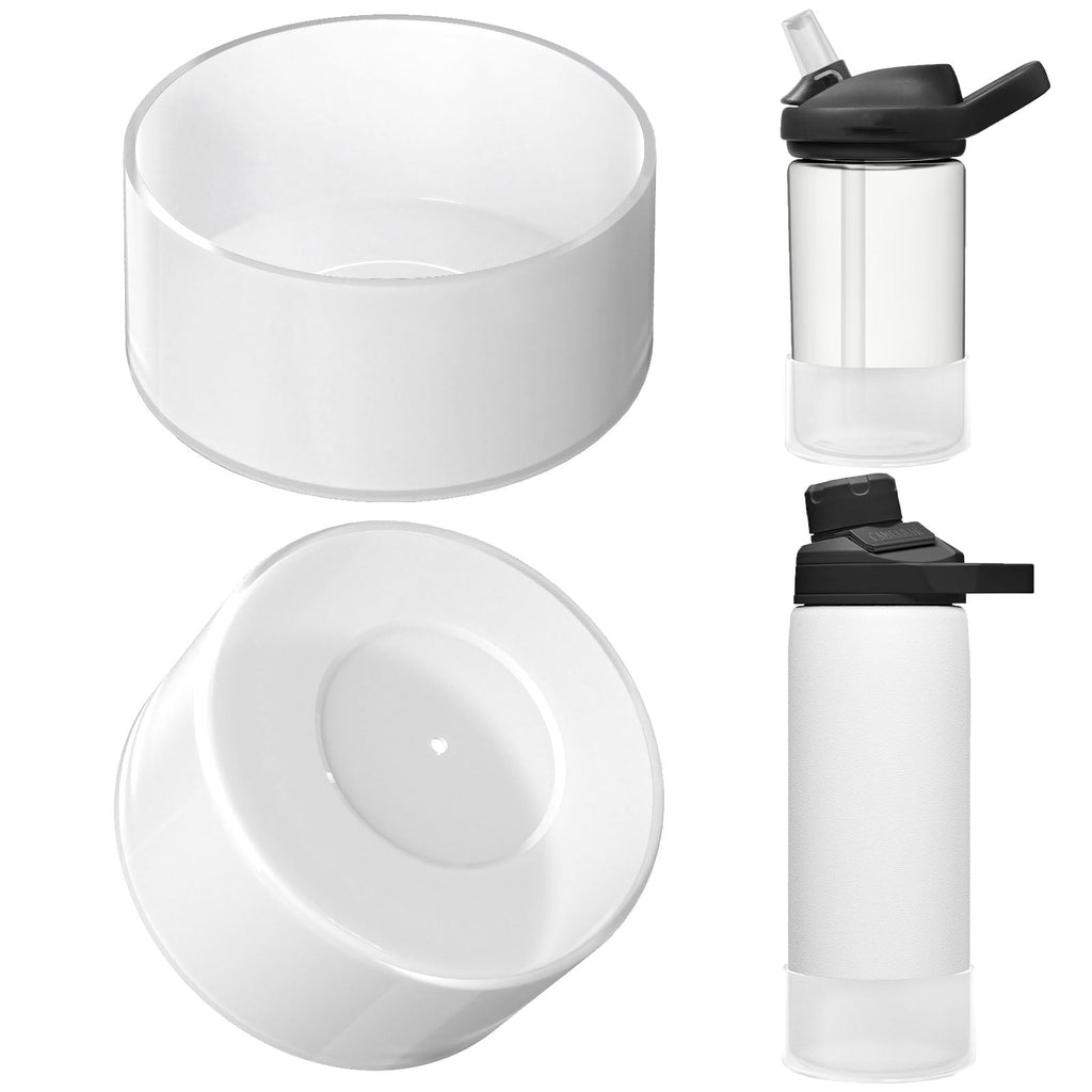 Linkidea 2 Pack Water Bottle Boot Compatible with CamelBak Eddy+20oz/25oz, Chute Mag 20oz/25oz, Carry Cap, Silicone Anti-Slip Bottle Bottom Bumper Protector (Clear White) 8O40