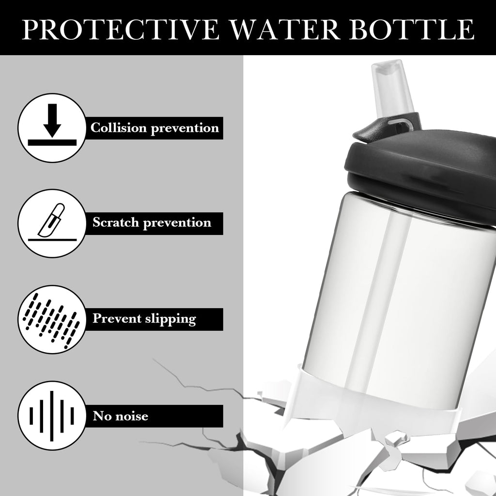 Linkidea 2 Pack Water Bottle Boot Compatible with CamelBak Eddy+20oz/25oz, Chute Mag 20oz/25oz, Carry Cap, Silicone Anti-Slip Bottle Bottom Bumper Protector (Clear White) 8O40