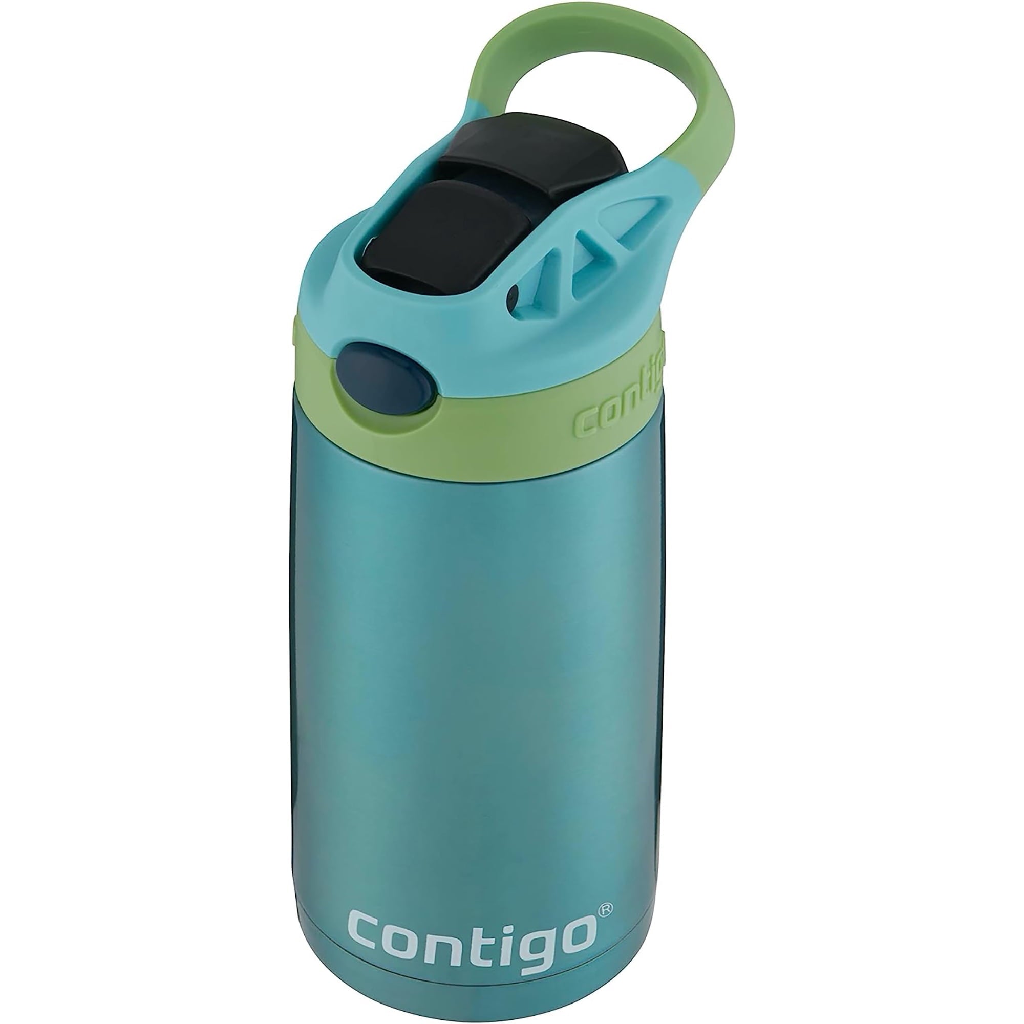 Contigo Kid's 13 oz. AutoSpout Straw Water Bottle - Stainless Steel/Azalea/Pansy VIFD