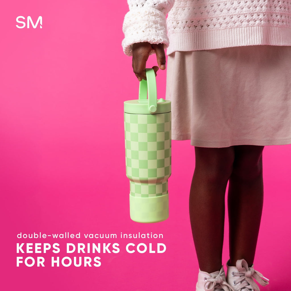 Simple Modern 24 fl oz Insulated Stainless Steel Trek Pivot Tumbler with Straw Lid and Top Handle|Cotton Candy Tie Dye IYBC