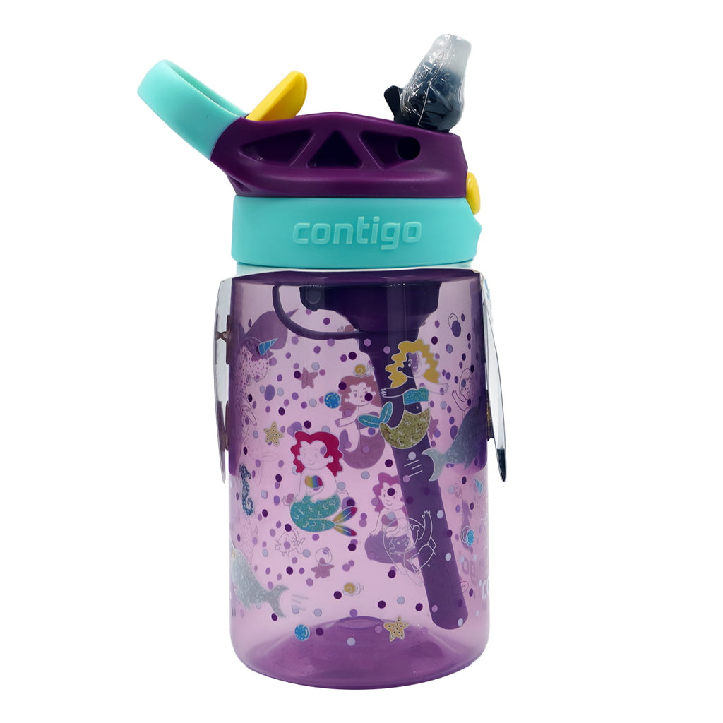 Contigo Kids Water Bottle with Redesigned AUTOSPOUT Straw, 14 oz, Grape Forest Haven QYWR