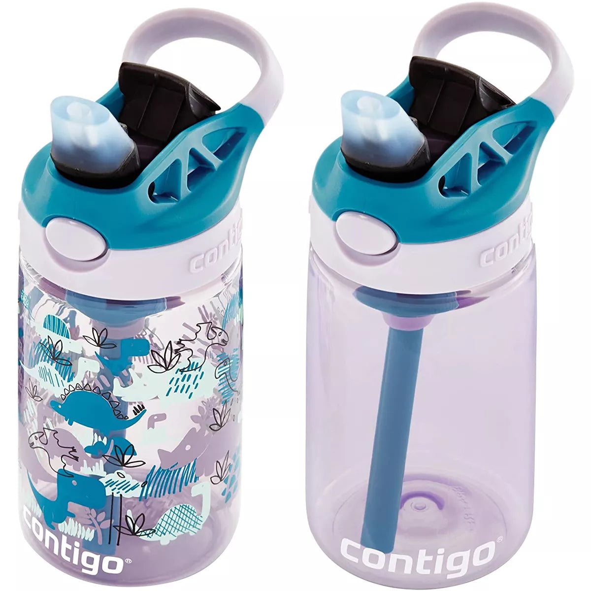 Contigo Kids Water Bottle with Redesigned AUTOSPOUT Straw, 14 oz, Grape Forest Haven QYWR