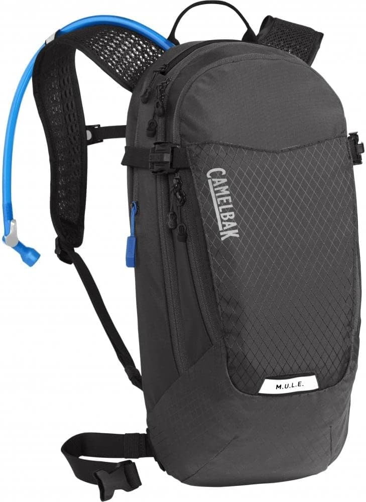 CamelBak Women's M.U.L.E. 12 Mountain Biking Hydration Pack - Easy Refilling Hydration Backpack - Magnetic Tube Trap 100oz, Charcoal/Black W7CX