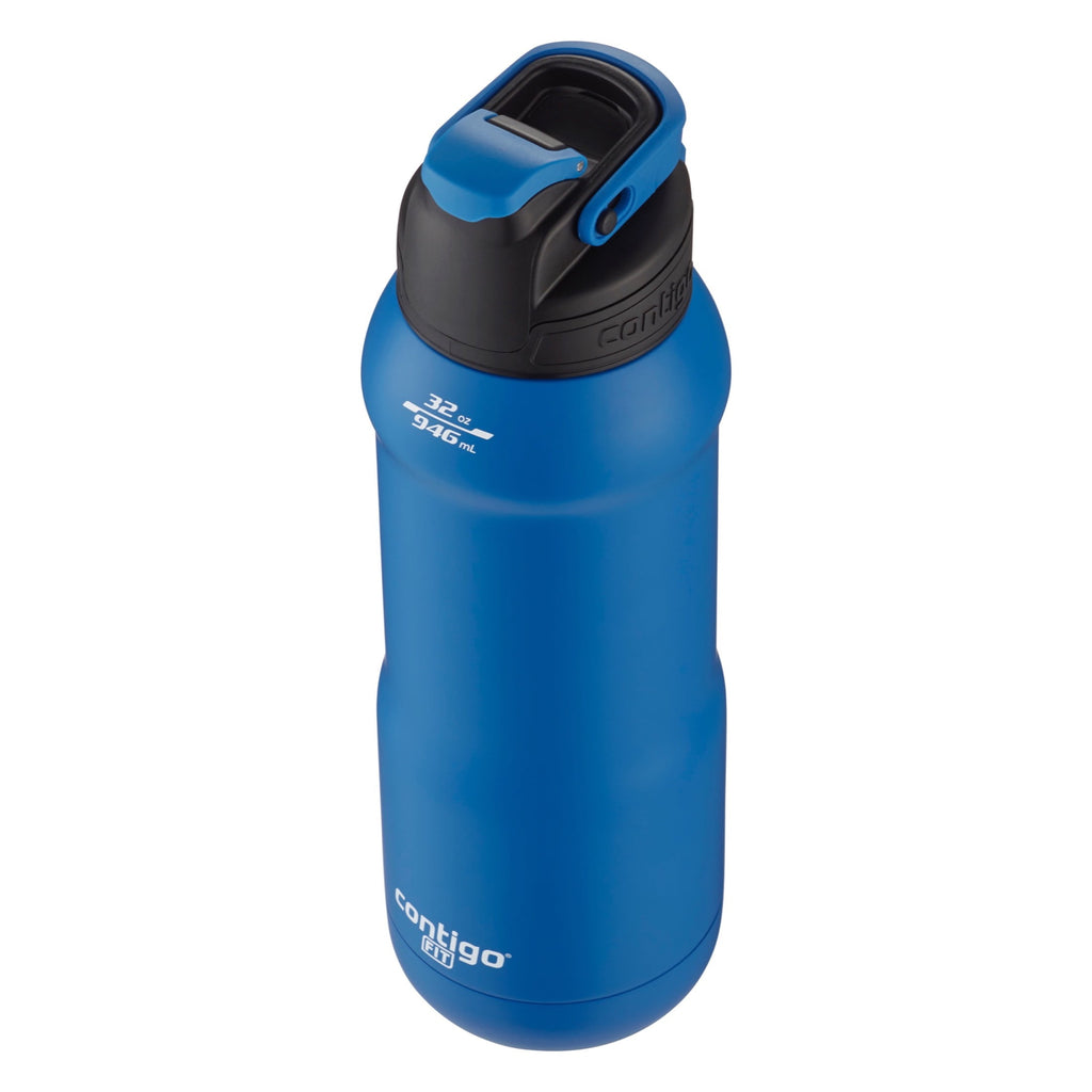 Contigo Fit Stainless Steel AUTOSPOUT Water Bottle with Straw, Blue Amp, 32 fl oz. OHX0
