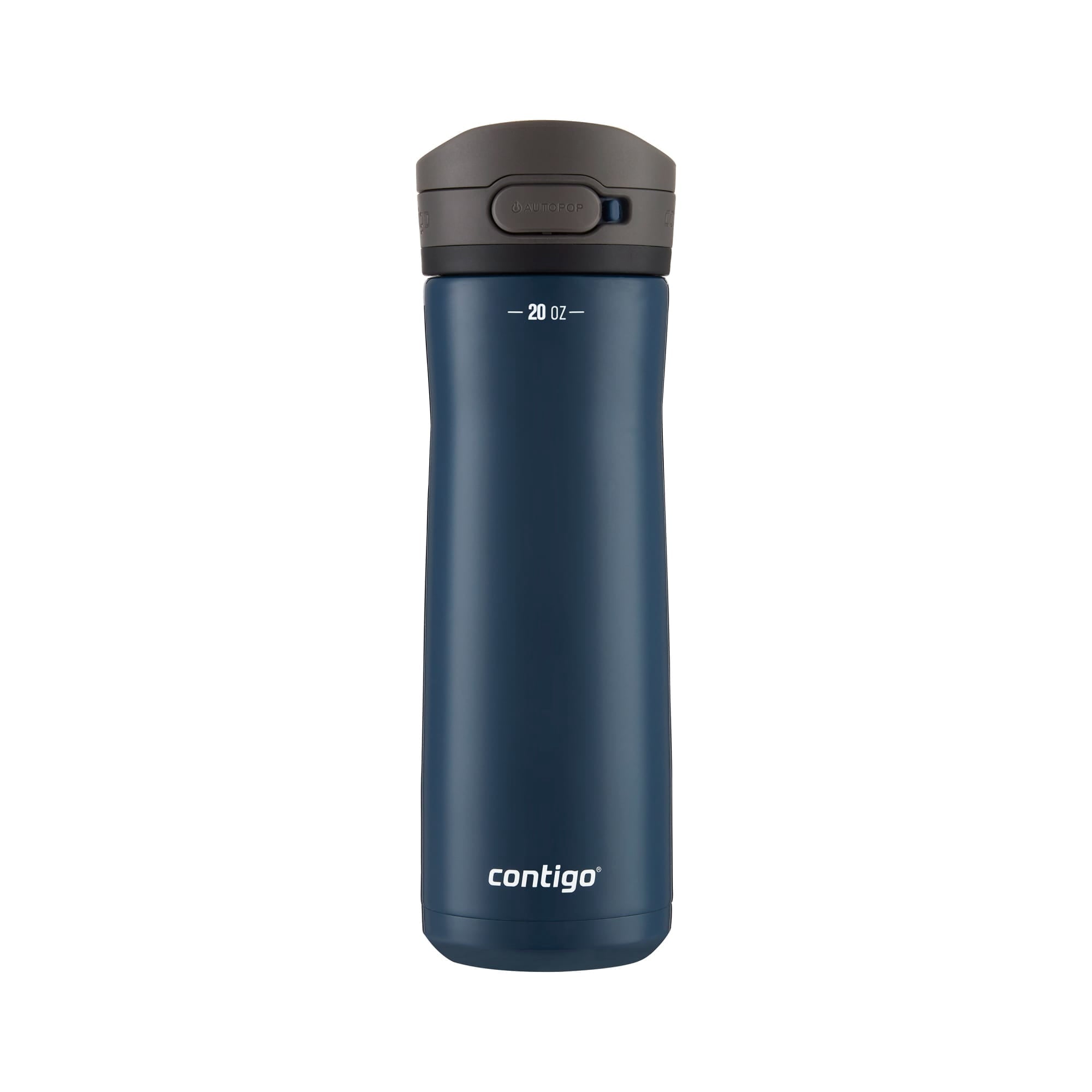 Contigo Jackson Chill Bundle 2 Water Bottles Black 24oz and Blueberry 20oz with Autopop Lid P31L