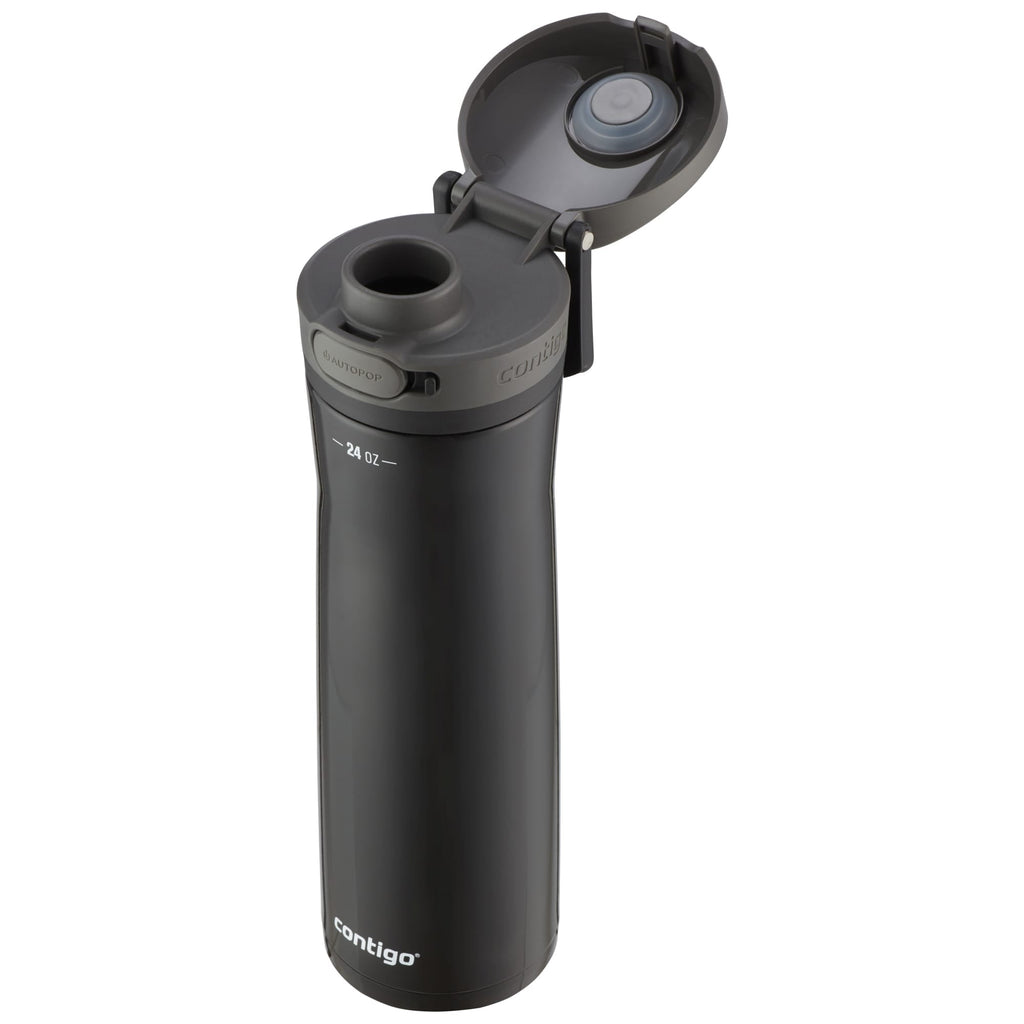 Contigo Jackson Chill Bundle 2 Water Bottles Black 24oz and Blueberry 20oz with Autopop Lid P31L
