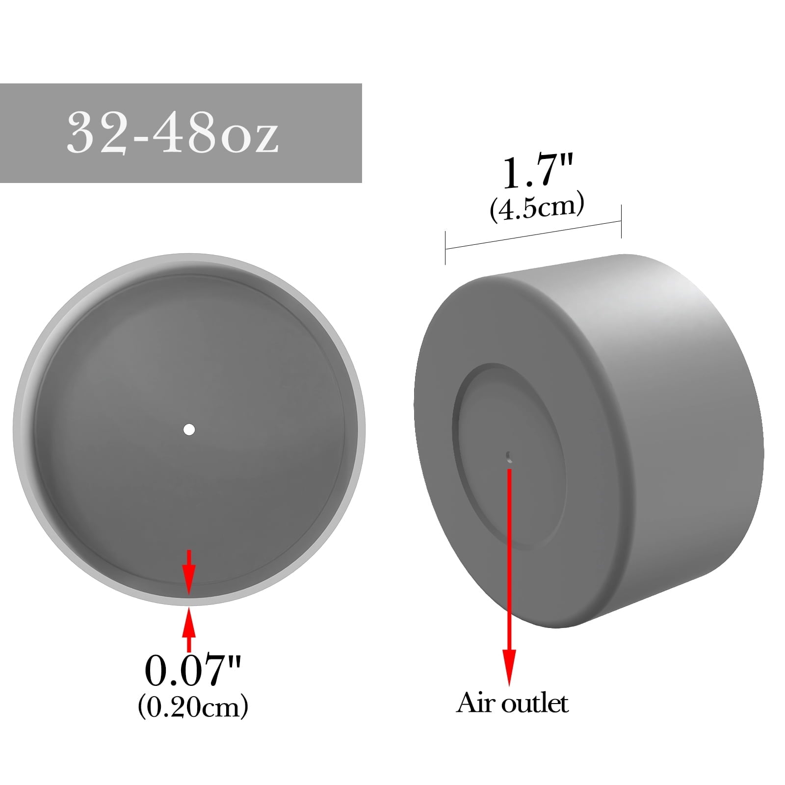 Linkidea 2 Pack Water Bottle Boot Compatible with Nalgene Sustain Wide Mouth 32oz/48oz, Narrow Mouth 32oz, Silicone Anti-Slip Bottle Bottom Bumper Protector (Grey) R8TK