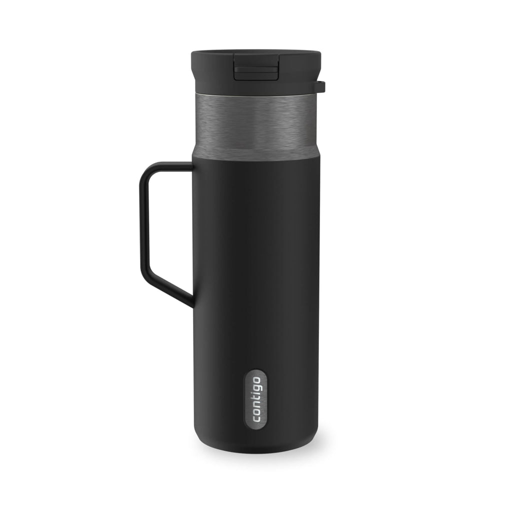 Contigo SnapSeal Leakproof Stainless Steel Reusable Water Bottle Tumbler with Side Handle, Dark Blue/Bronze, 20 oz X3D8