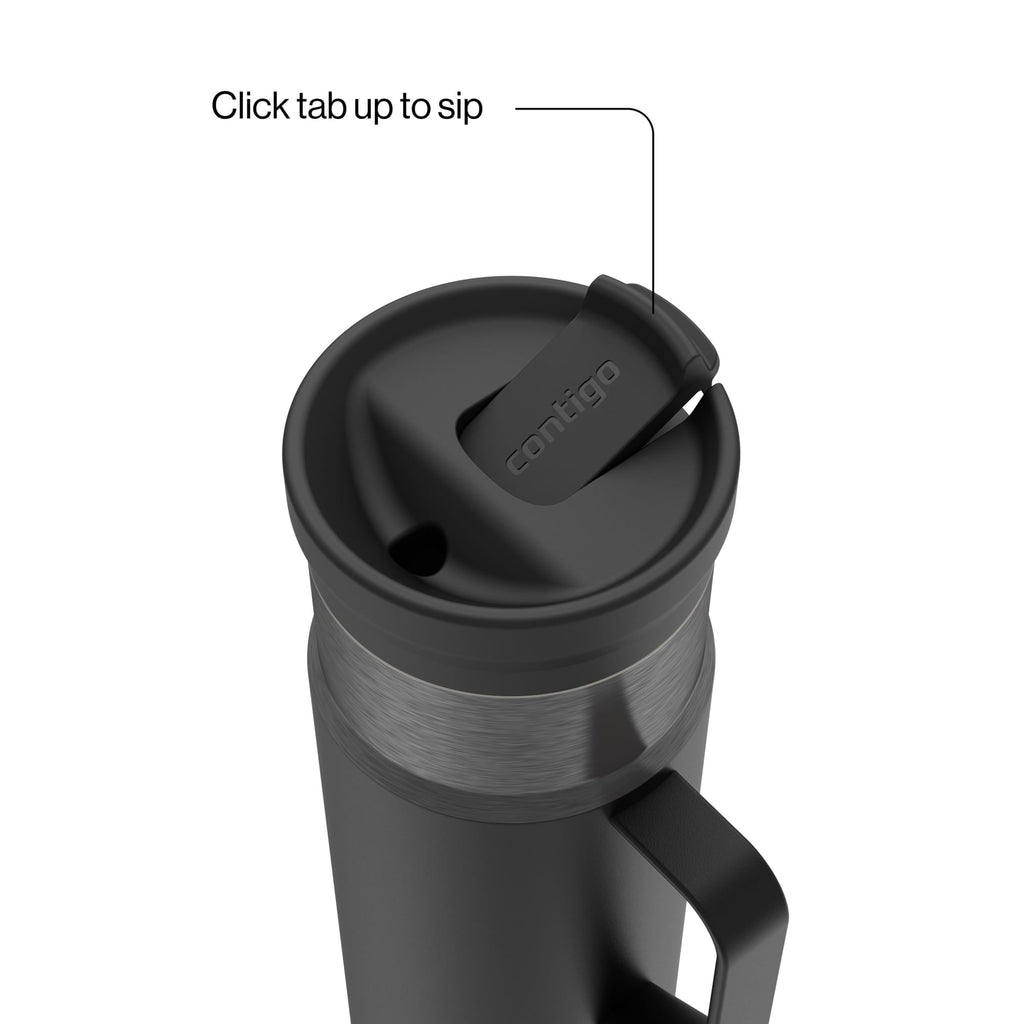 Contigo SnapSeal Leakproof Stainless Steel Reusable Water Bottle Tumbler with Side Handle, Dark Blue/Bronze, 20 oz X3D8