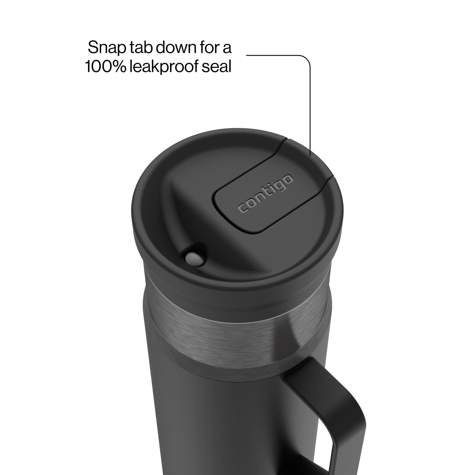 Contigo SnapSeal Leakproof Stainless Steel Reusable Water Bottle Tumbler with Side Handle, Dark Blue/Bronze, 20 oz X3D8