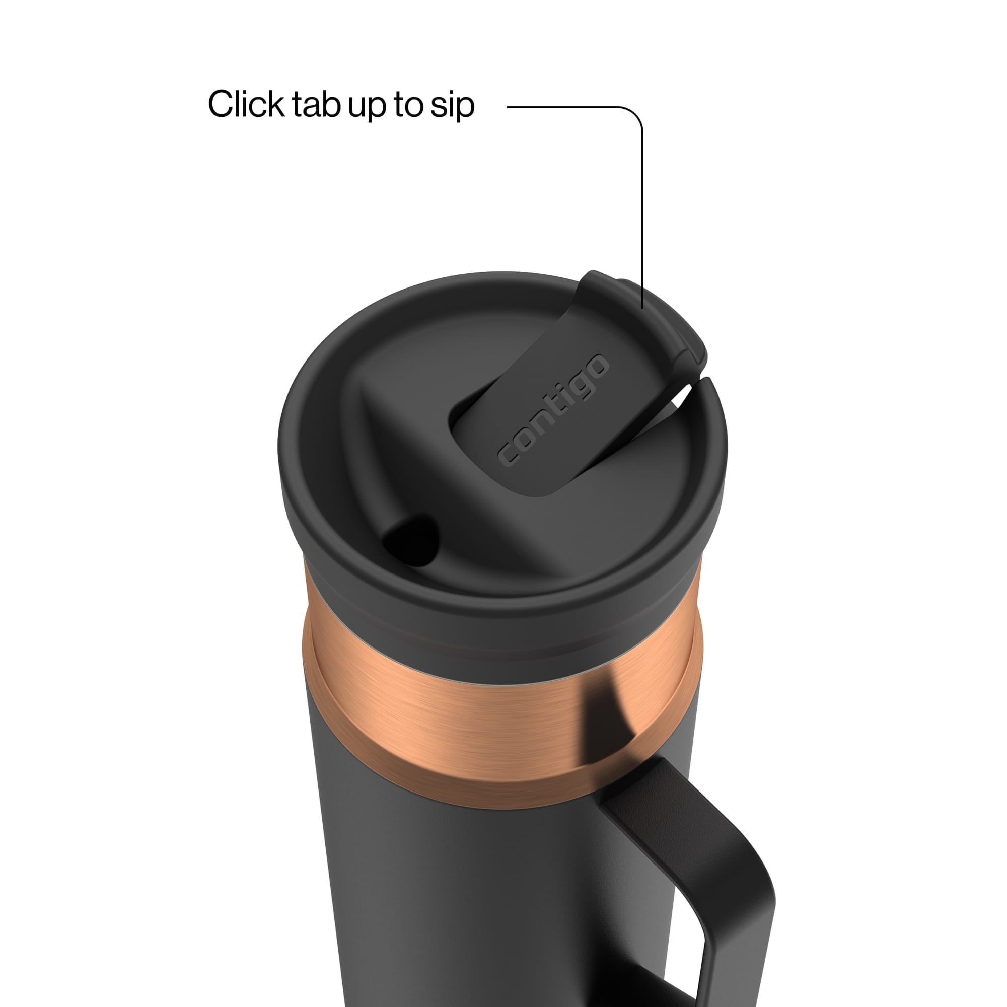 Contigo SnapSeal Leakproof Stainless Steel Reusable Water Bottle Tumbler with Side Handle, Dark Blue/Bronze, 20 oz X3D8