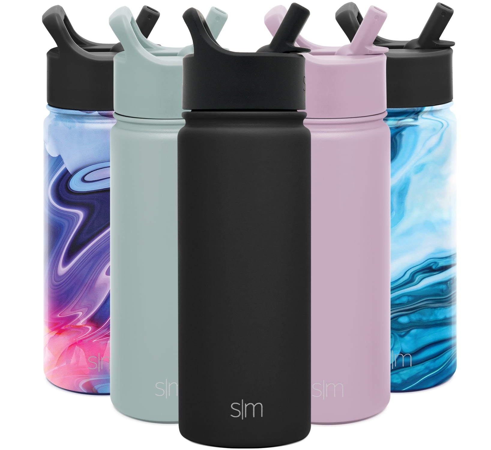 Simple Modern Summit Water Bottle Straw Lid Vacuum Insulated Stainless Steel Bottle | 18 fl oz ZTFS