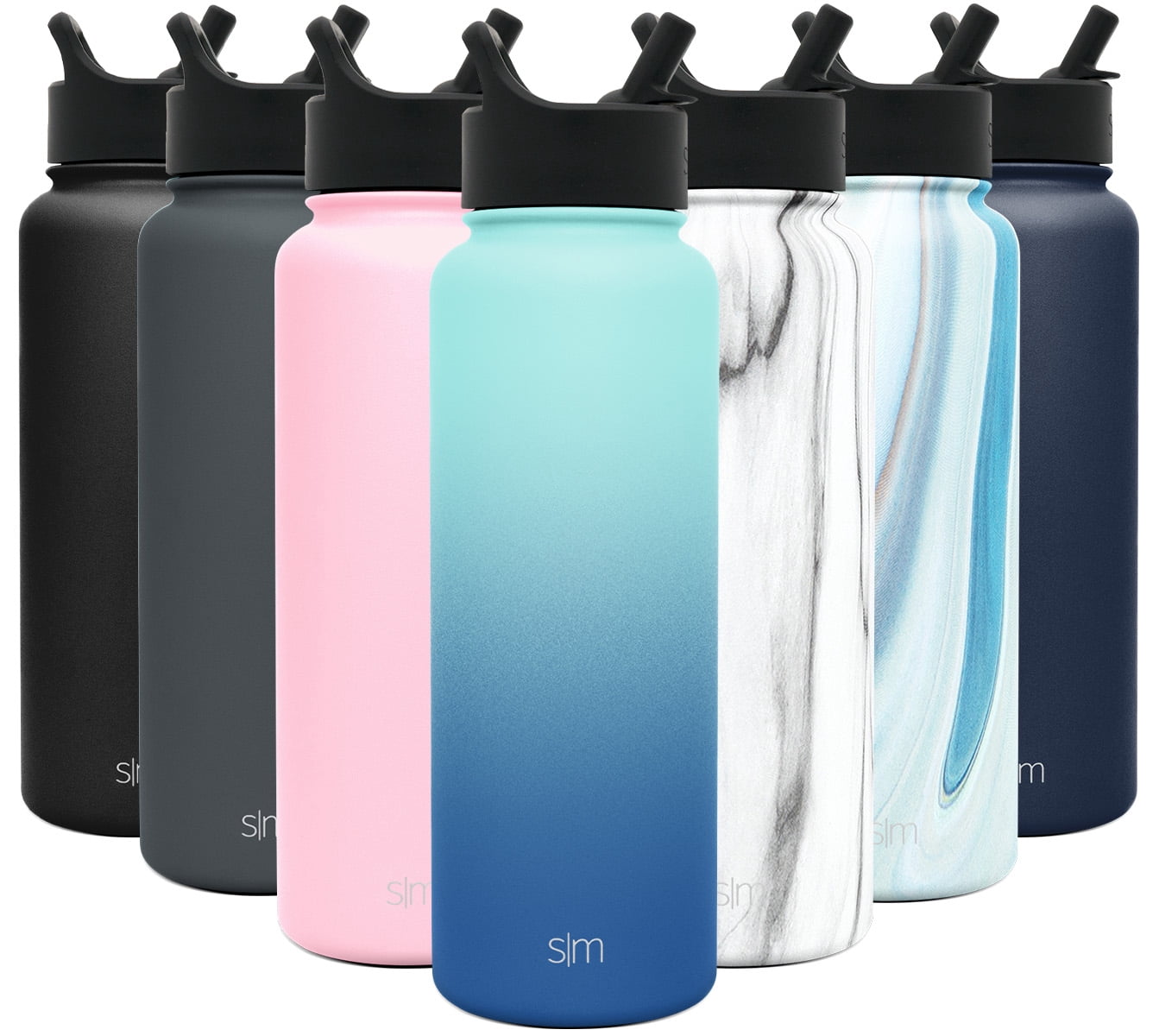 Simple Modern Summit Water Bottle Straw Lid Vacuum Insulated Stainless Steel Bottle | 18 fl oz ZTFS
