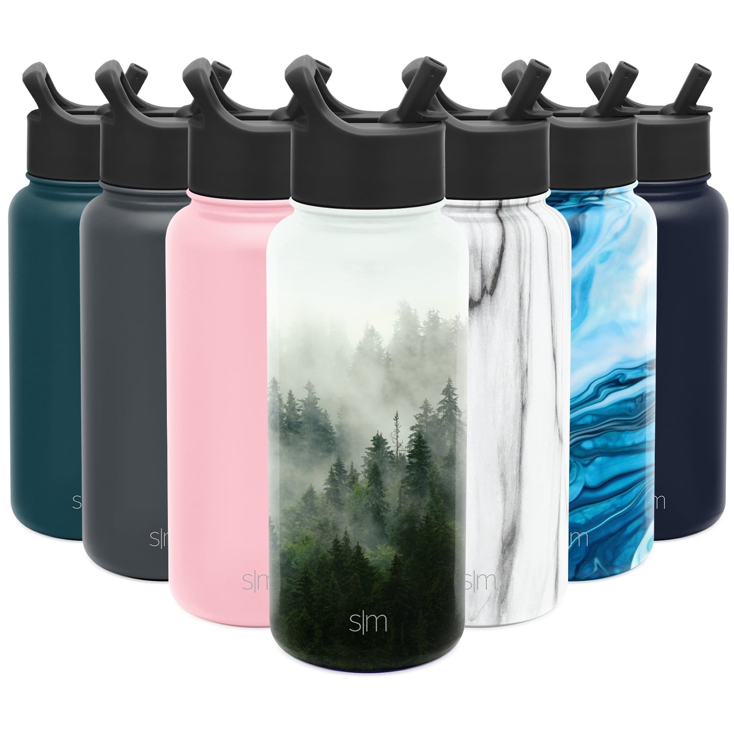 Simple Modern Summit Water Bottle Straw Lid Vacuum Insulated Stainless Steel Bottle | 18 fl oz ZTFS