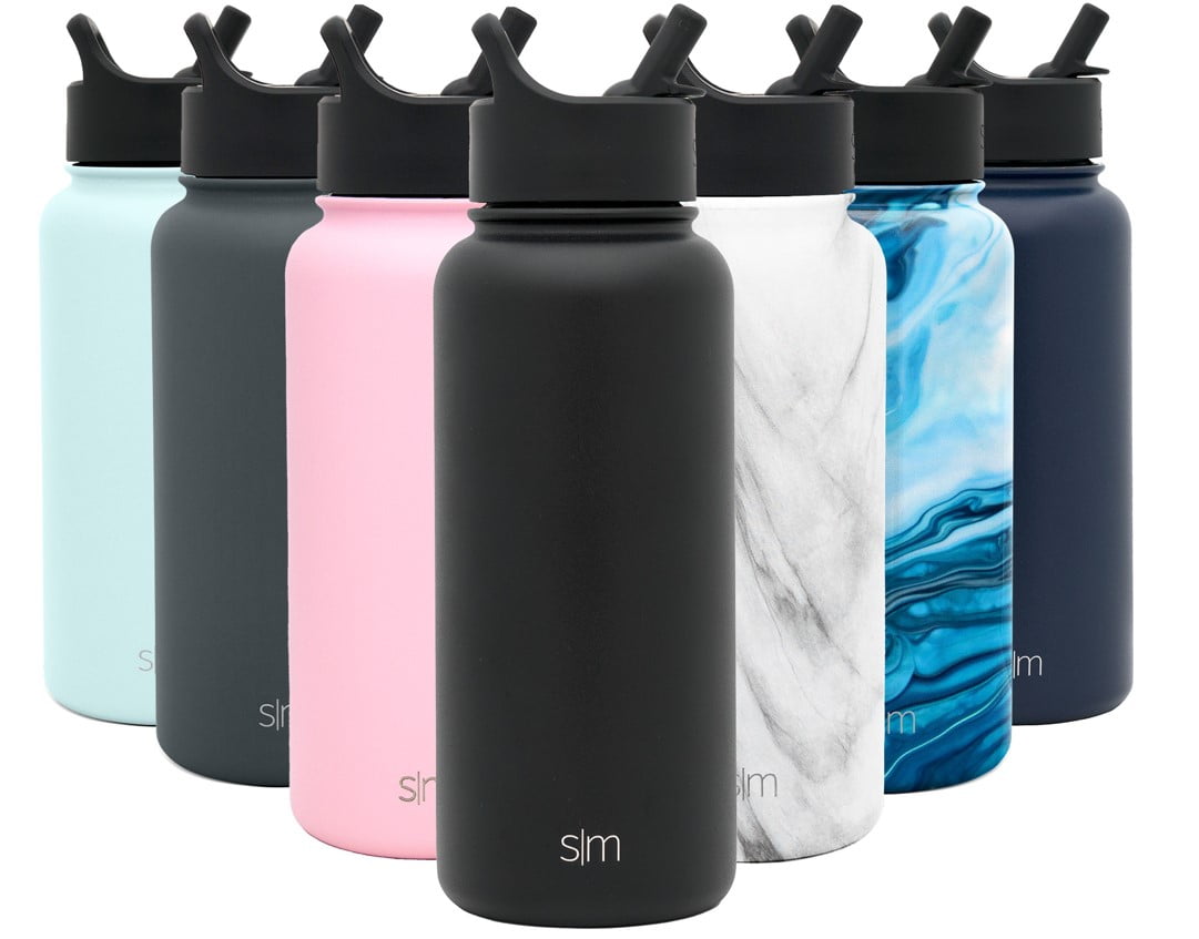 Simple Modern Summit Water Bottle Straw Lid Vacuum Insulated Stainless Steel Bottle | 18 fl oz ZTFS