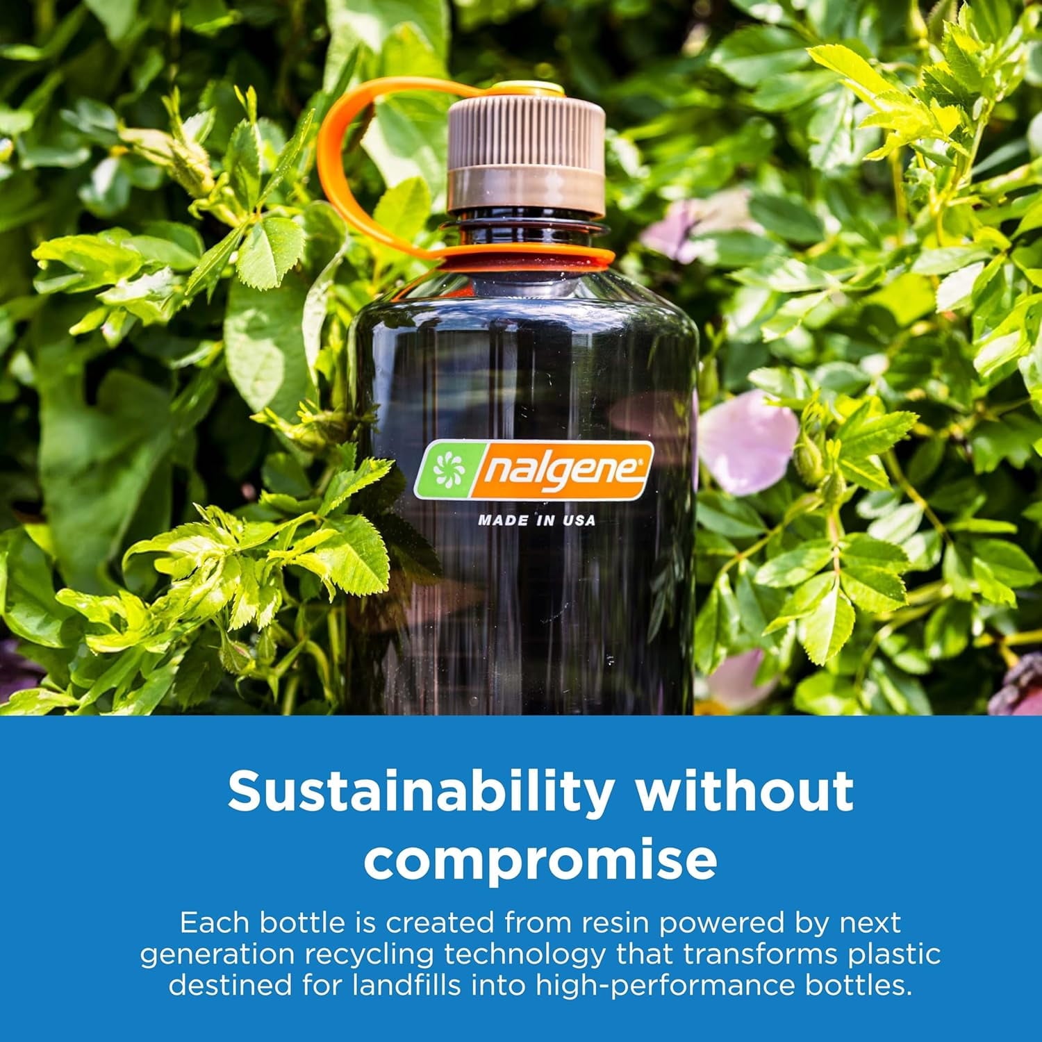 Nalgene Sustain Tritan BPA-Free Water Bottle Made with Material Derived from 50% Plastic Waste, 32 OZ, Narrow Mouth, Pear 3EAW