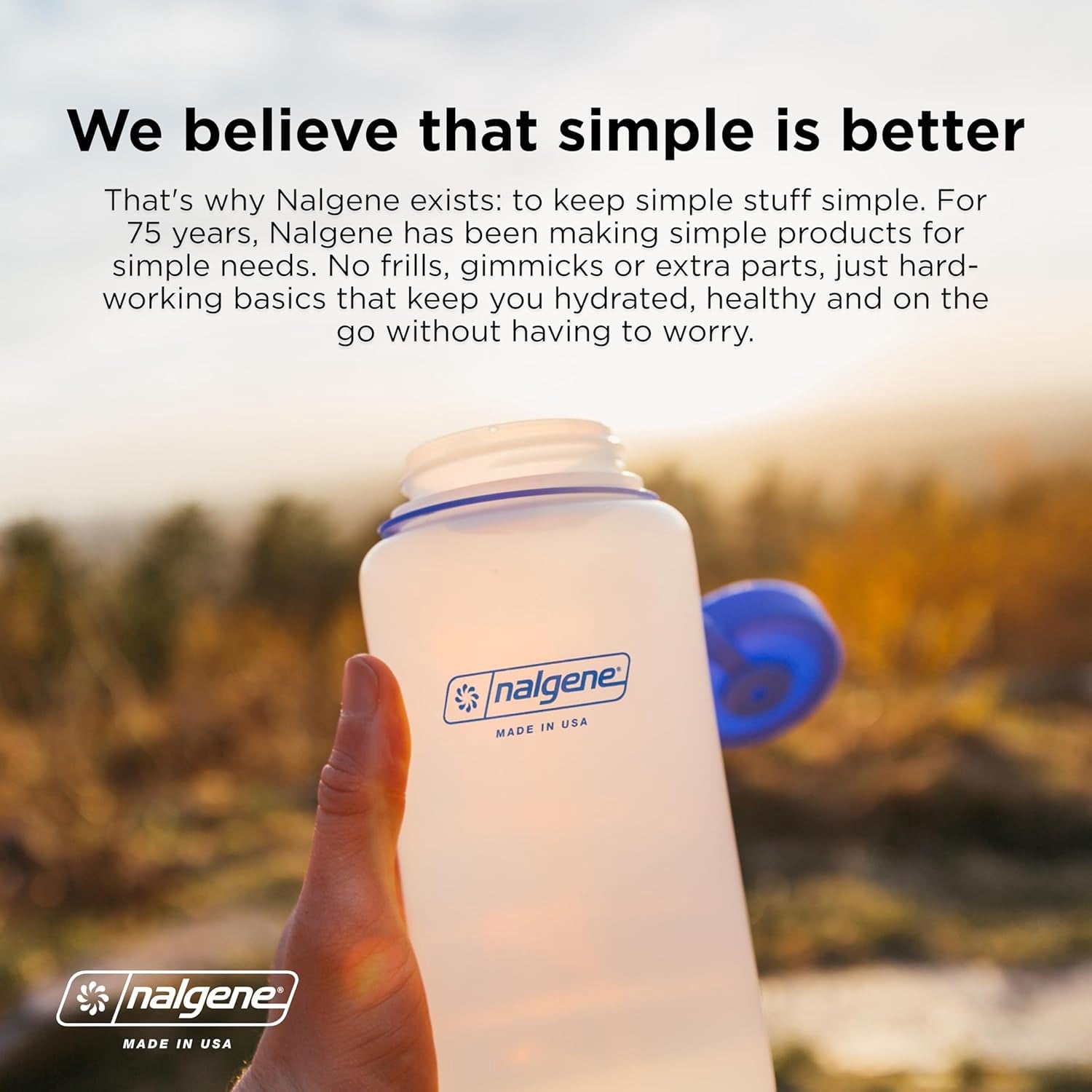 Nalgene Sustain Tritan BPA-Free Water Bottle Made with Material Derived from 50% Plastic Waste, 32 OZ, Narrow Mouth, Pear 3EAW