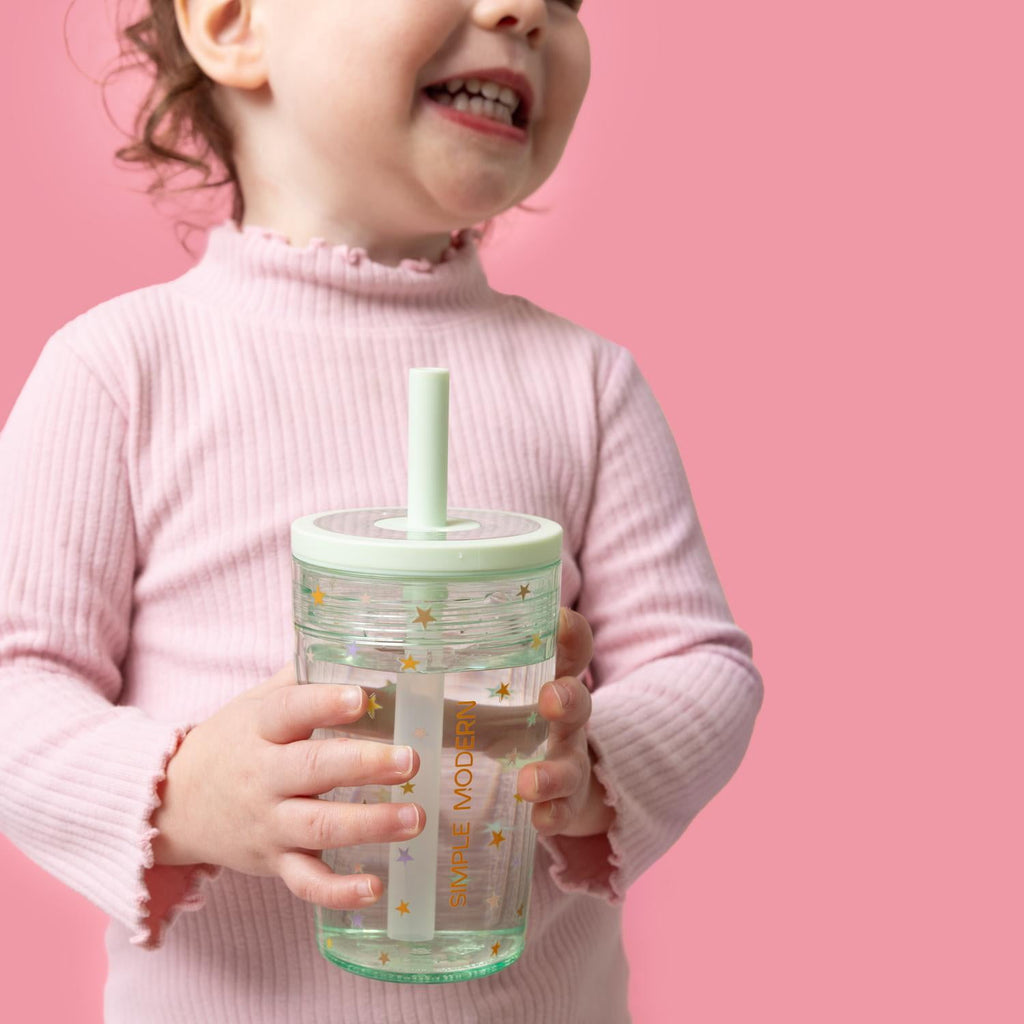 Simple Modern 12 fl oz Tritan Plastic Junior Tumbler with Silicone Straw Lid for Toddlers | Stars FVAU