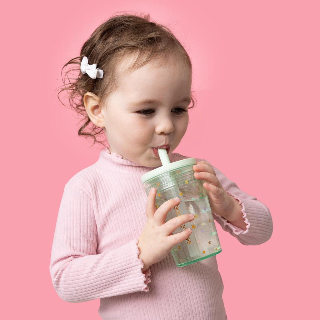 Simple Modern 12 fl oz Tritan Plastic Junior Tumbler with Silicone Straw Lid for Toddlers | Stars FVAU