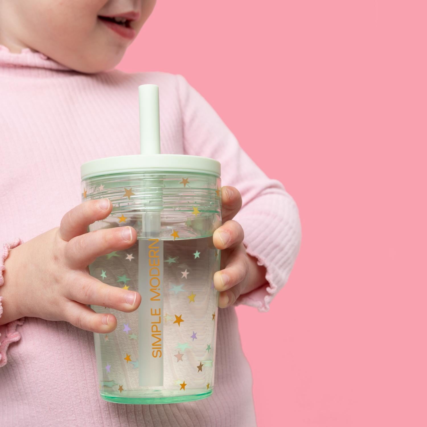 Simple Modern 12 fl oz Tritan Plastic Junior Tumbler with Silicone Straw Lid for Toddlers | Stars FVAU
