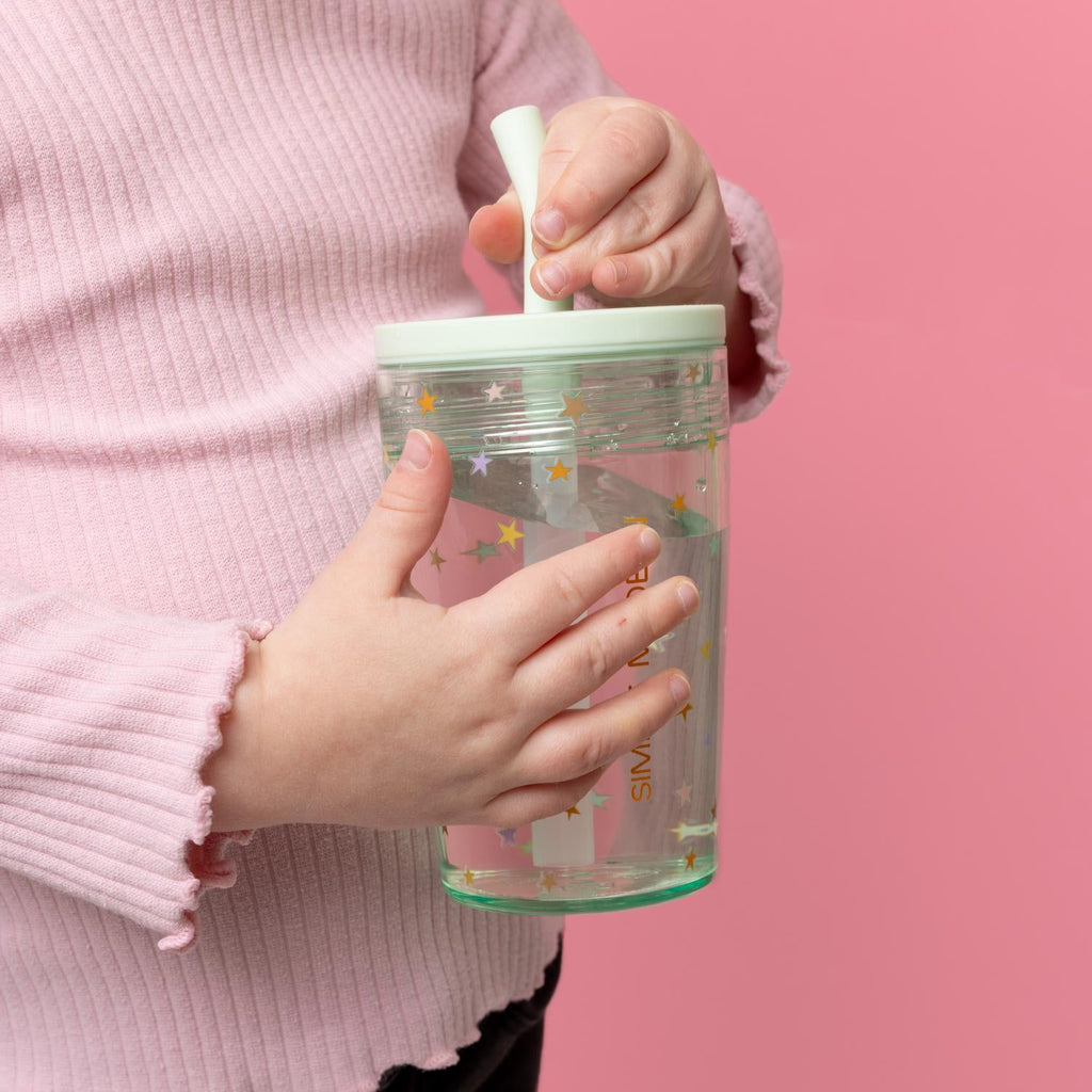 Simple Modern 12 fl oz Tritan Plastic Junior Tumbler with Silicone Straw Lid for Toddlers | Stars FVAU