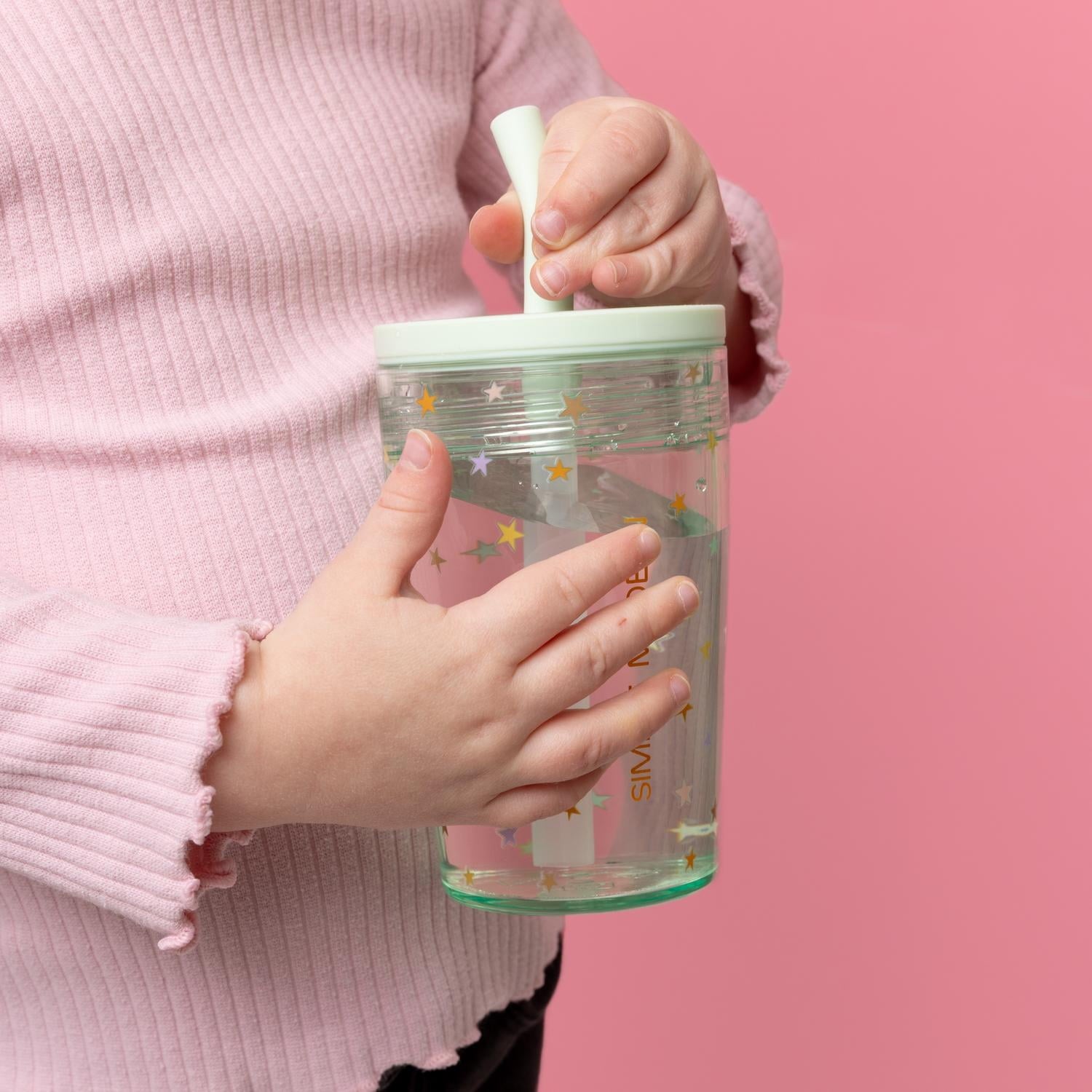 Simple Modern 12 fl oz Tritan Plastic Junior Tumbler with Silicone Straw Lid for Toddlers | Stars FVAU