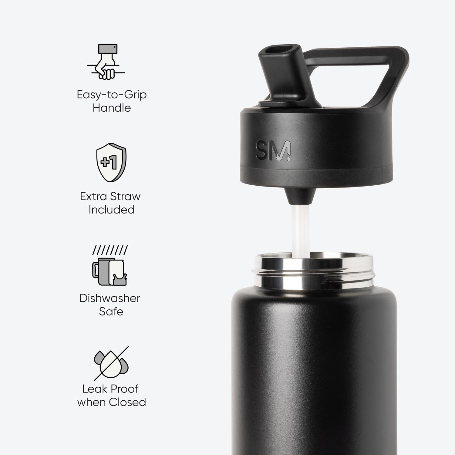 Simple Modern 30 fl oz Insulated Stainless Steel Summit Wide Mouth Water Bottle with Straw Lid | Slumberland ONP3
