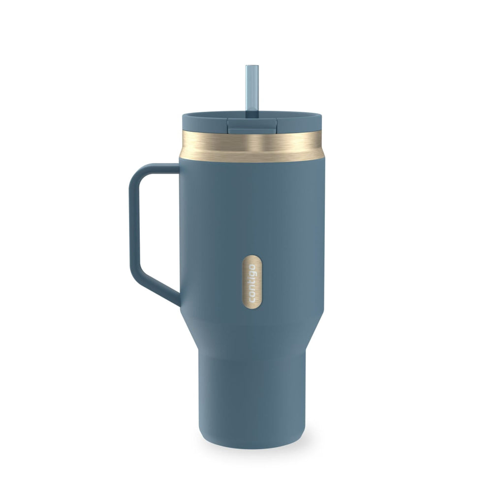 Contigo SnapSeal Leakproof Stainless Steel Reusable Water Bottle Tumbler with Side Handle, Black/Bronze, 30 oz HUIJ