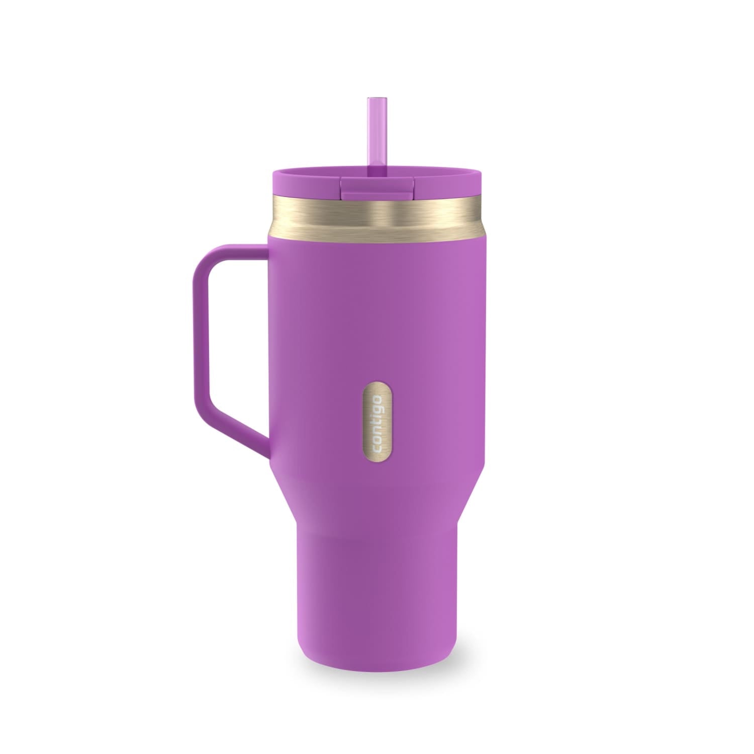 Contigo SnapSeal Leakproof Stainless Steel Reusable Water Bottle Tumbler with Side Handle, Black/Bronze, 30 oz HUIJ