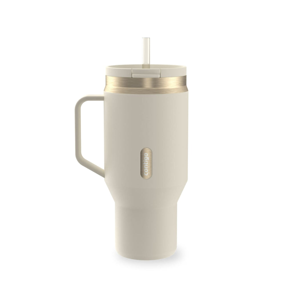 Contigo SnapSeal Leakproof Stainless Steel Reusable Water Bottle Tumbler with Side Handle, Black/Bronze, 30 oz HUIJ