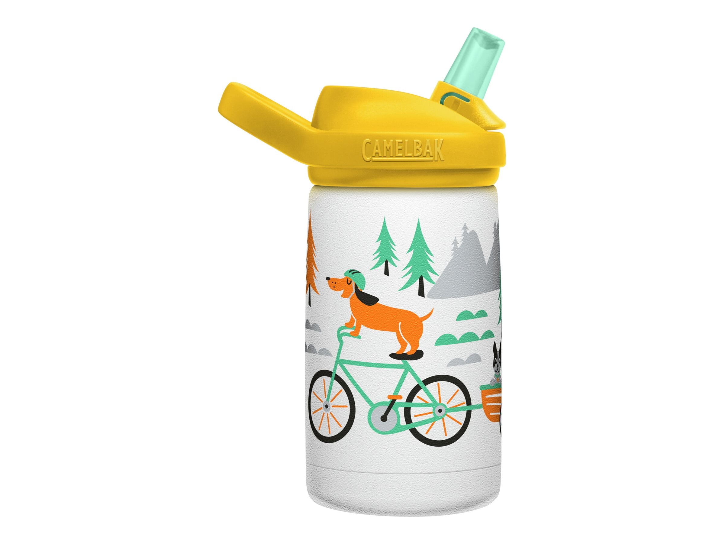 CamelBak Eddy+ Kids - Water bottle - Size 4.25 in x 2.91 in - Height 6.5 in - 12 fl.oz - biking dogs CSF4