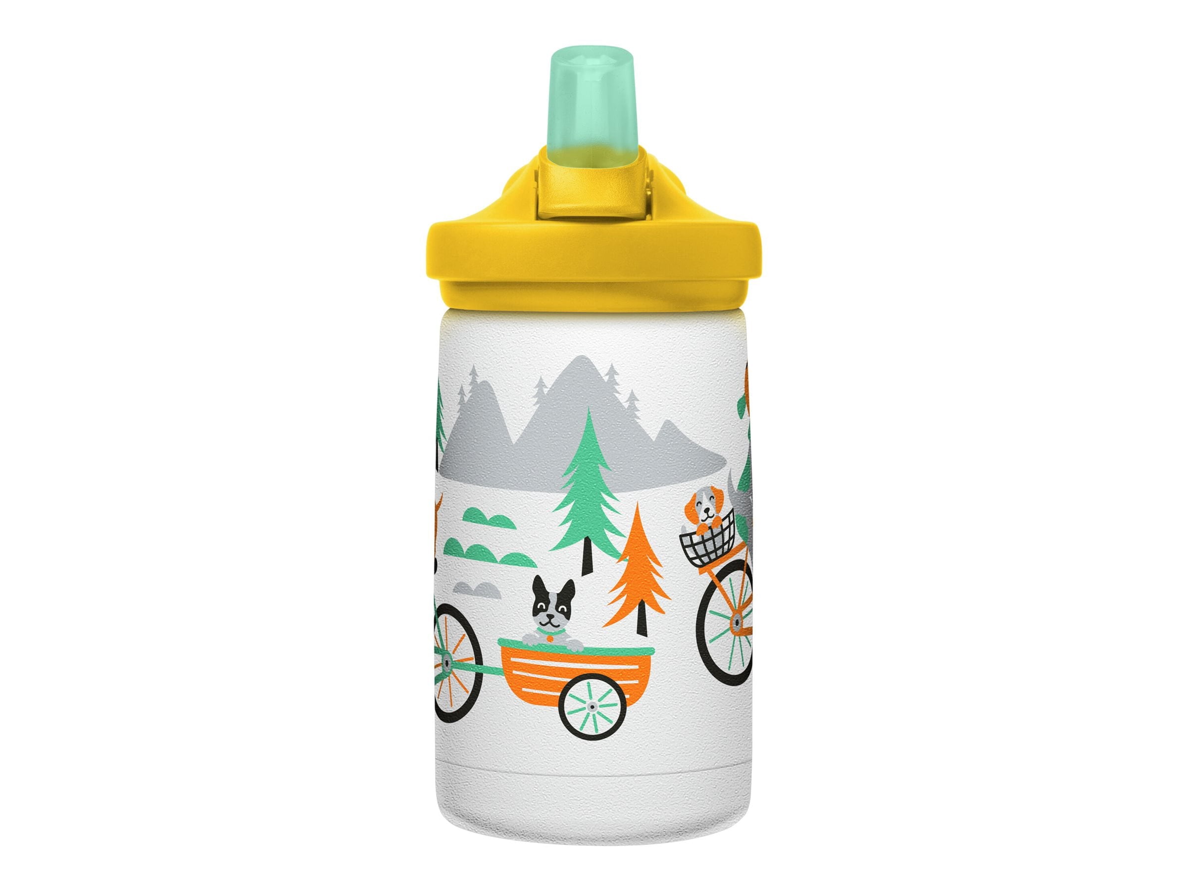 CamelBak Eddy+ Kids - Water bottle - Size 4.25 in x 2.91 in - Height 6.5 in - 12 fl.oz - biking dogs CSF4