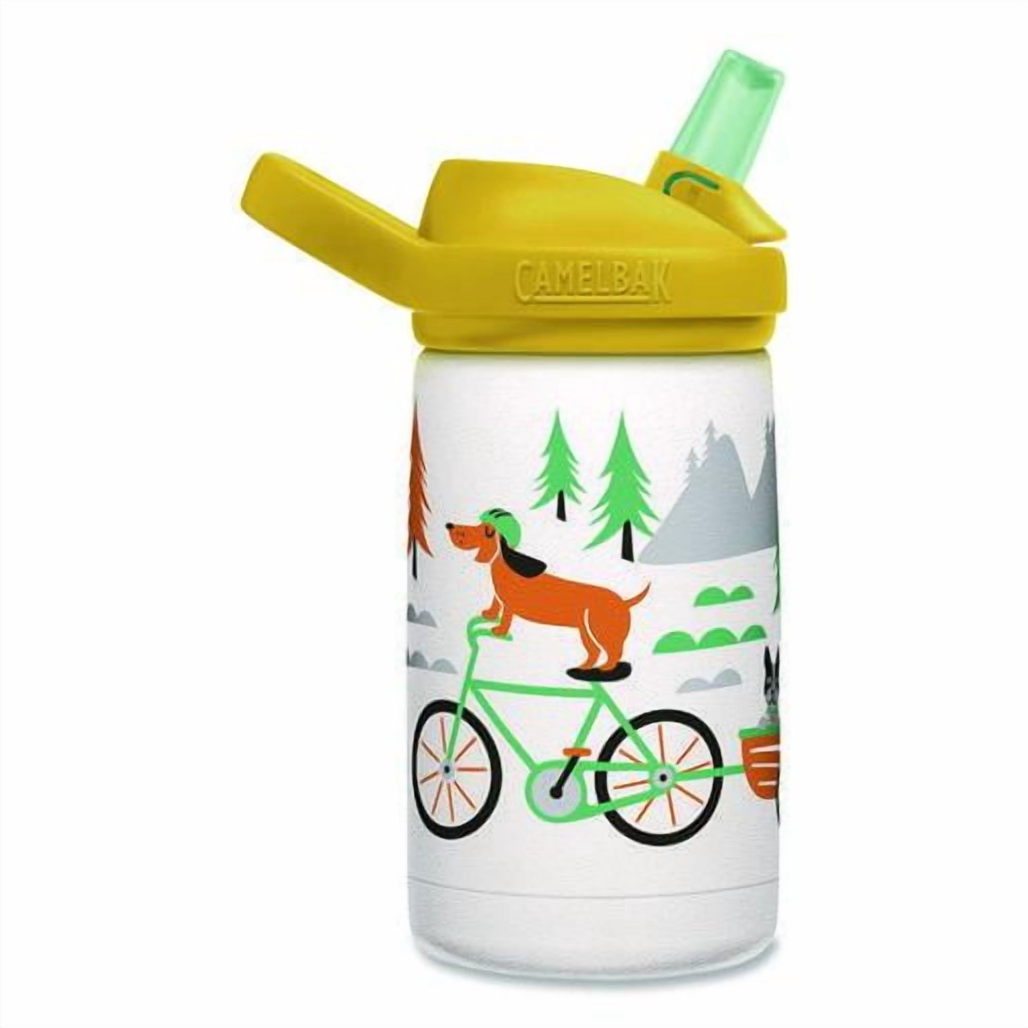 CamelBak Eddy+ Kids - Water bottle - Size 4.25 in x 2.91 in - Height 6.5 in - 12 fl.oz - biking dogs CSF4
