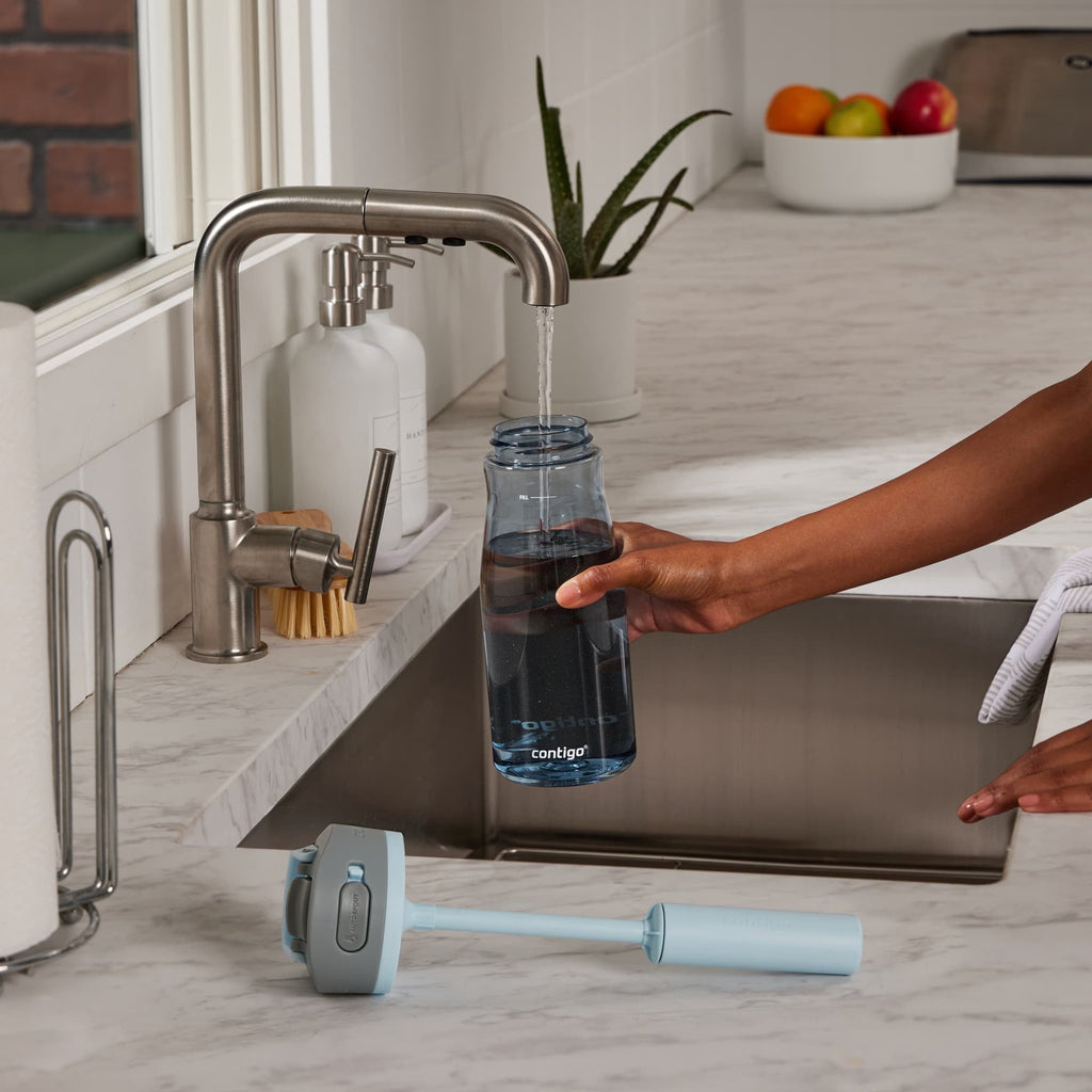 Contigo Wells Plastic Filter Water Bottle with AUTOSPOUT Straw Lid, 32 oz., Dark Ice DQPL