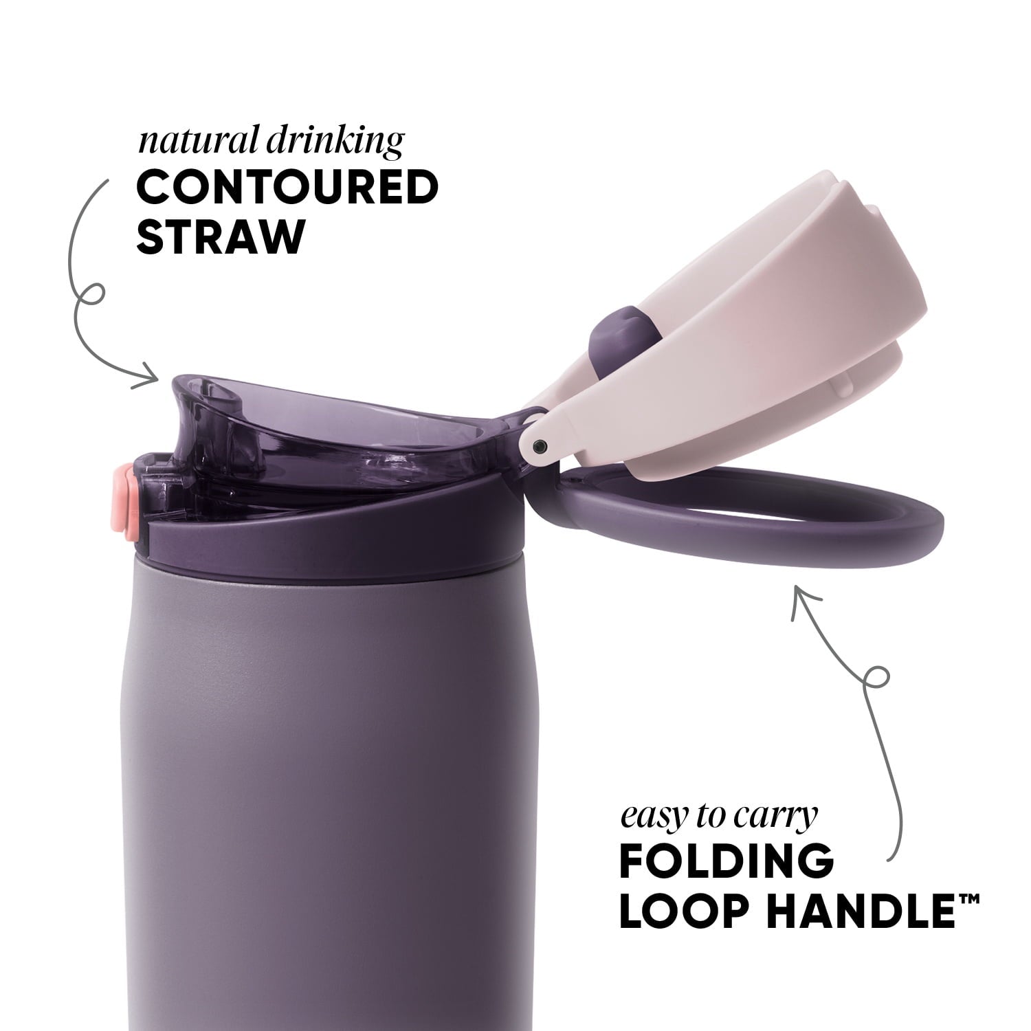 Simple Modern 24oz Mesa Loop Water Bottle with Covered Spout | Pink Champagne 8EAW