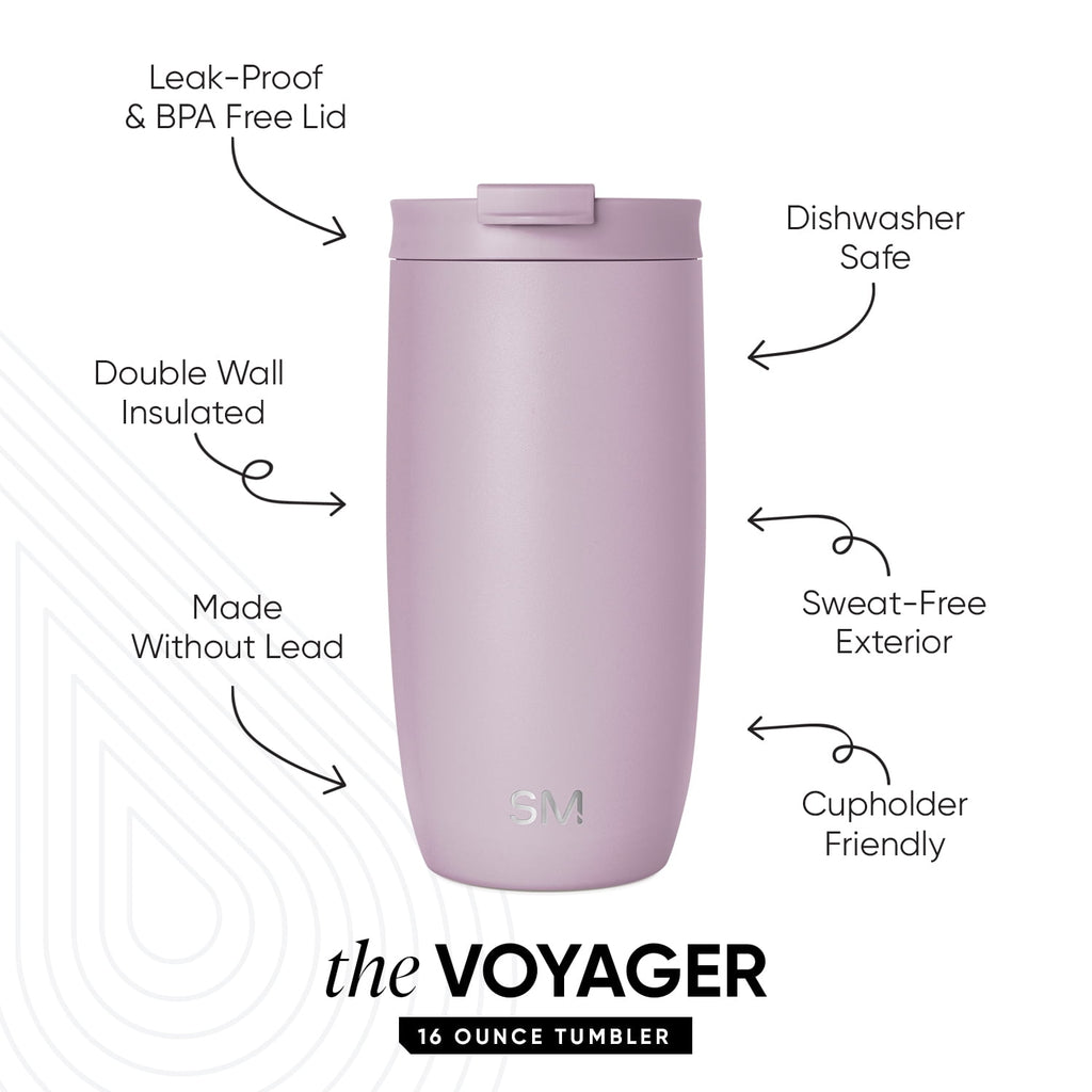 Simple Modern 16 fl oz Insulated Stainless Steel Voyager Coffee Tumbler with Insulated Flip Lid AUH0