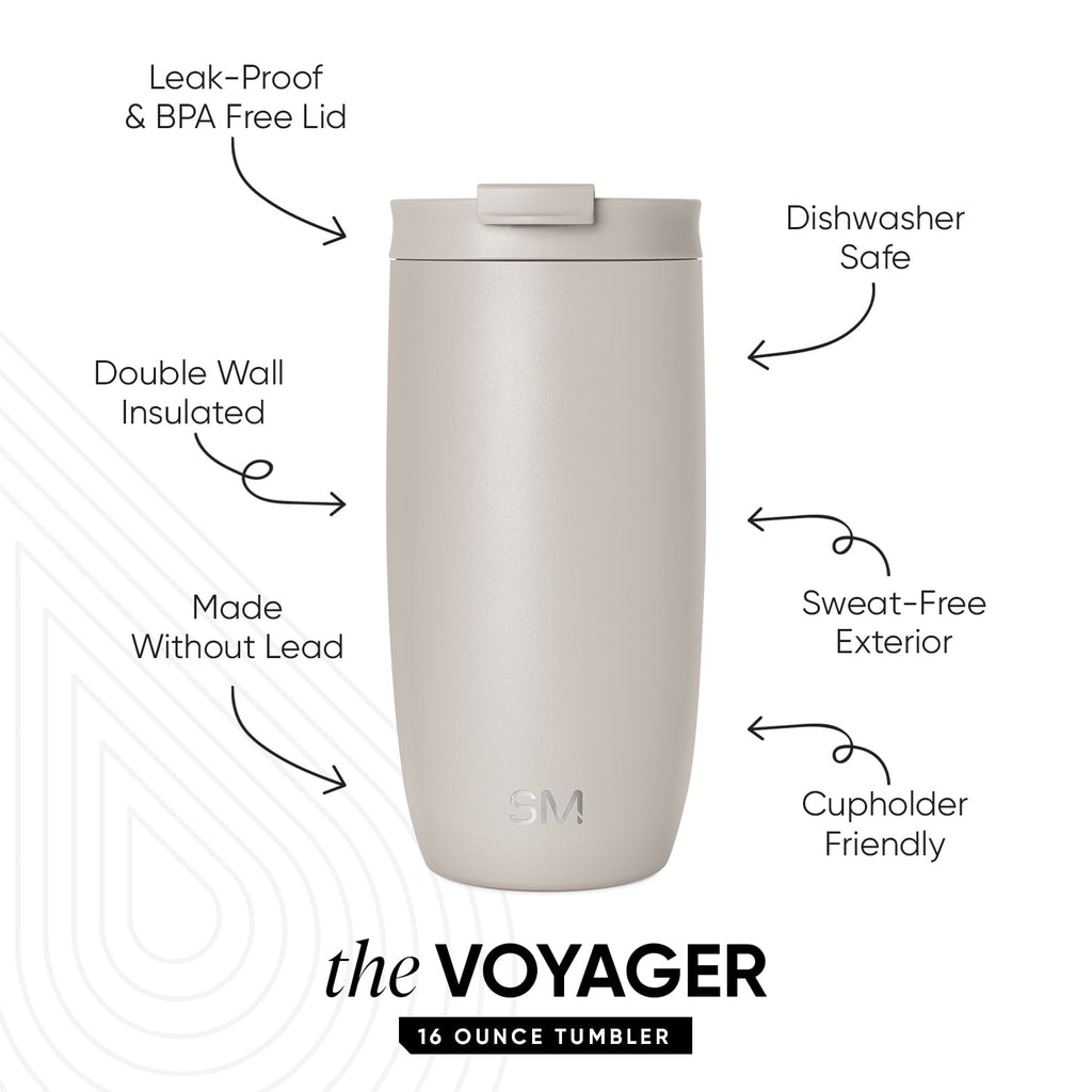 Simple Modern 16 fl oz Insulated Stainless Steel Voyager Coffee Tumbler with Insulated Flip Lid AUH0